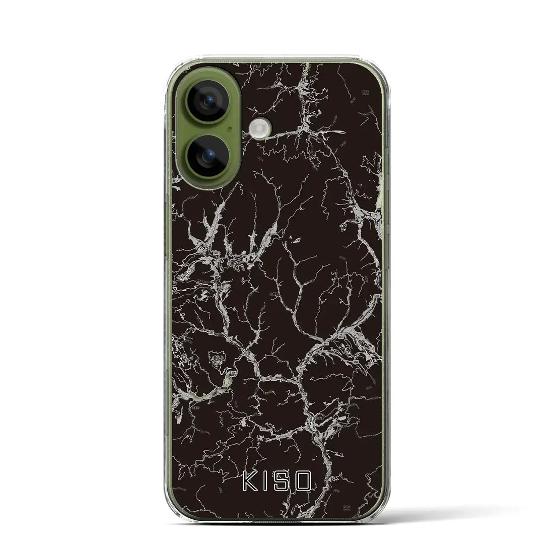 【木曽(長野県)】地図柄iPhoneケース(クリアタイプ)モノトーン・iPhone 17 Pro Max 用