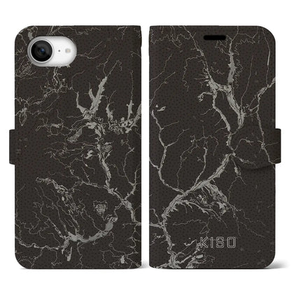 【木曽（長野県）】地図柄iPhoneケース（手帳タイプ）