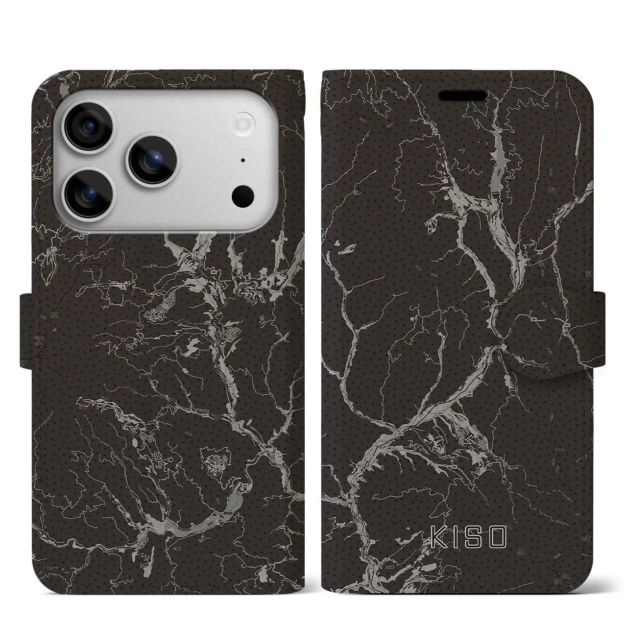 【木曽（長野県）】地図柄iPhoneケース（手帳タイプ）