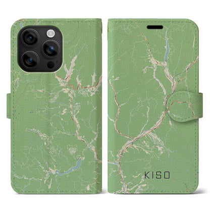 【木曽（長野県）】地図柄iPhoneケース（手帳タイプ）ナチュラル・iPhone 16 用