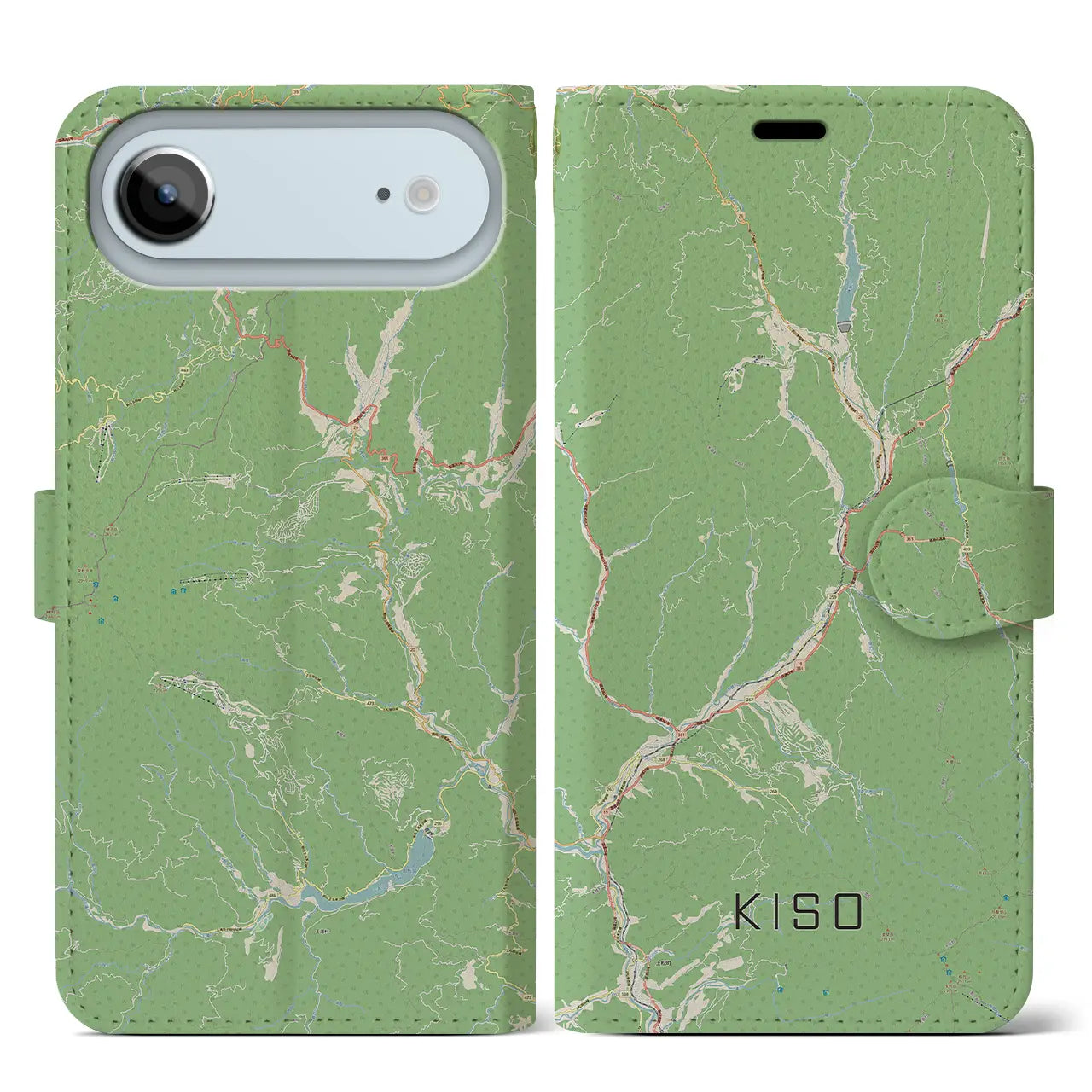 【木曽（長野県）】地図柄iPhoneケース（手帳タイプ）