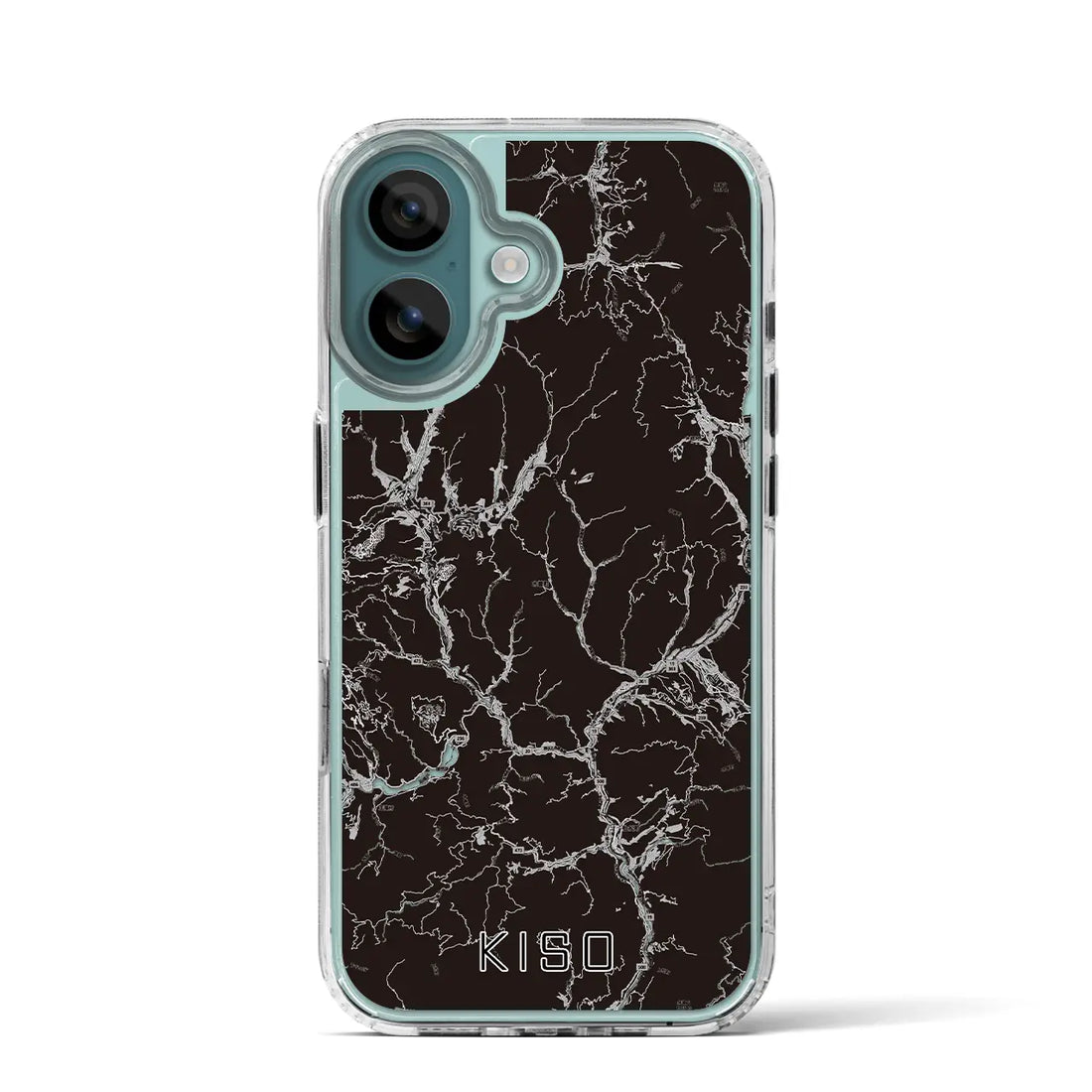 【木曽(長野県)】地図柄iPhoneケース(MagSafeタイプ)モノトーン・iPhone 16 Pro 用