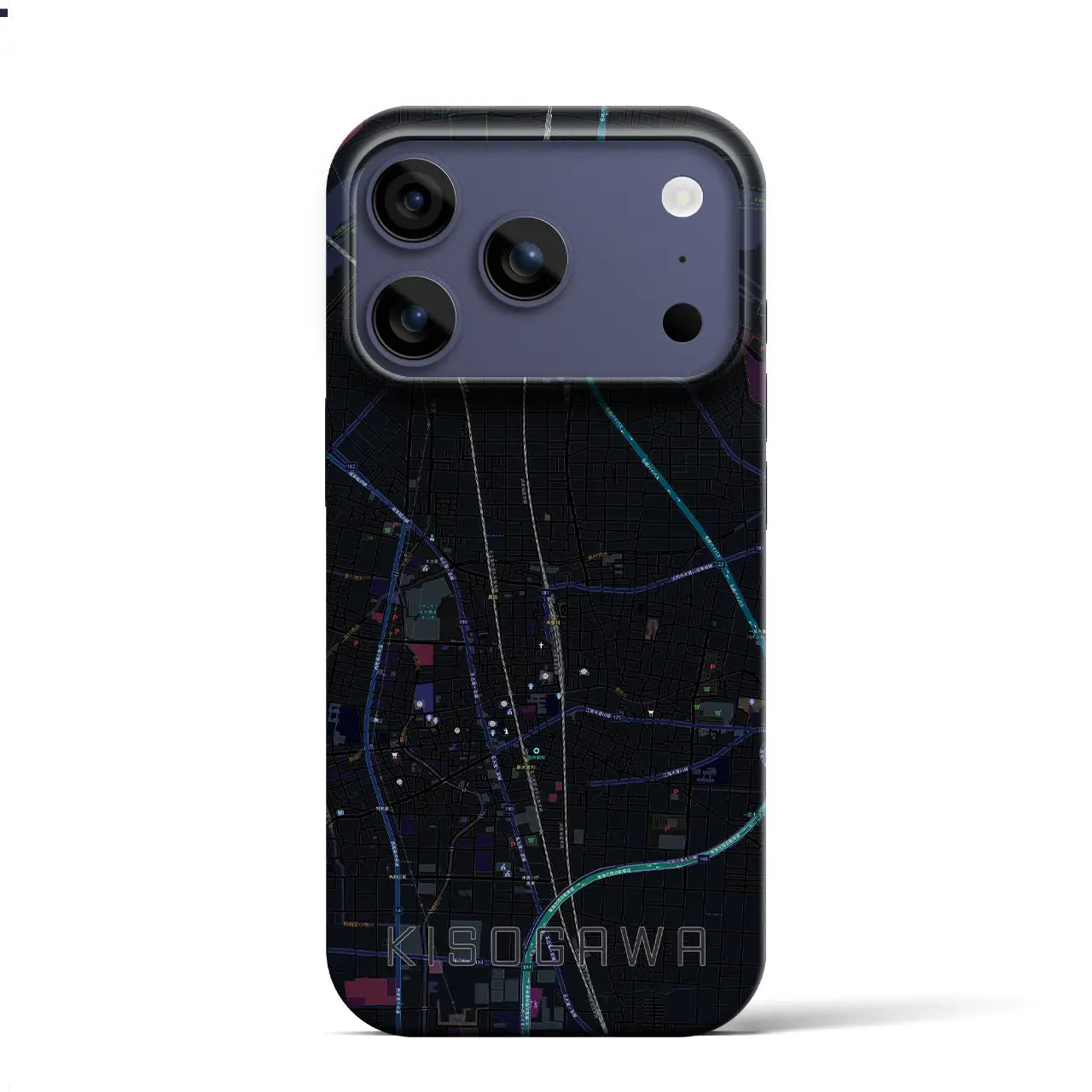 【木曽川（愛知県）】地図柄iPhoneケース（バックカバータイプ）