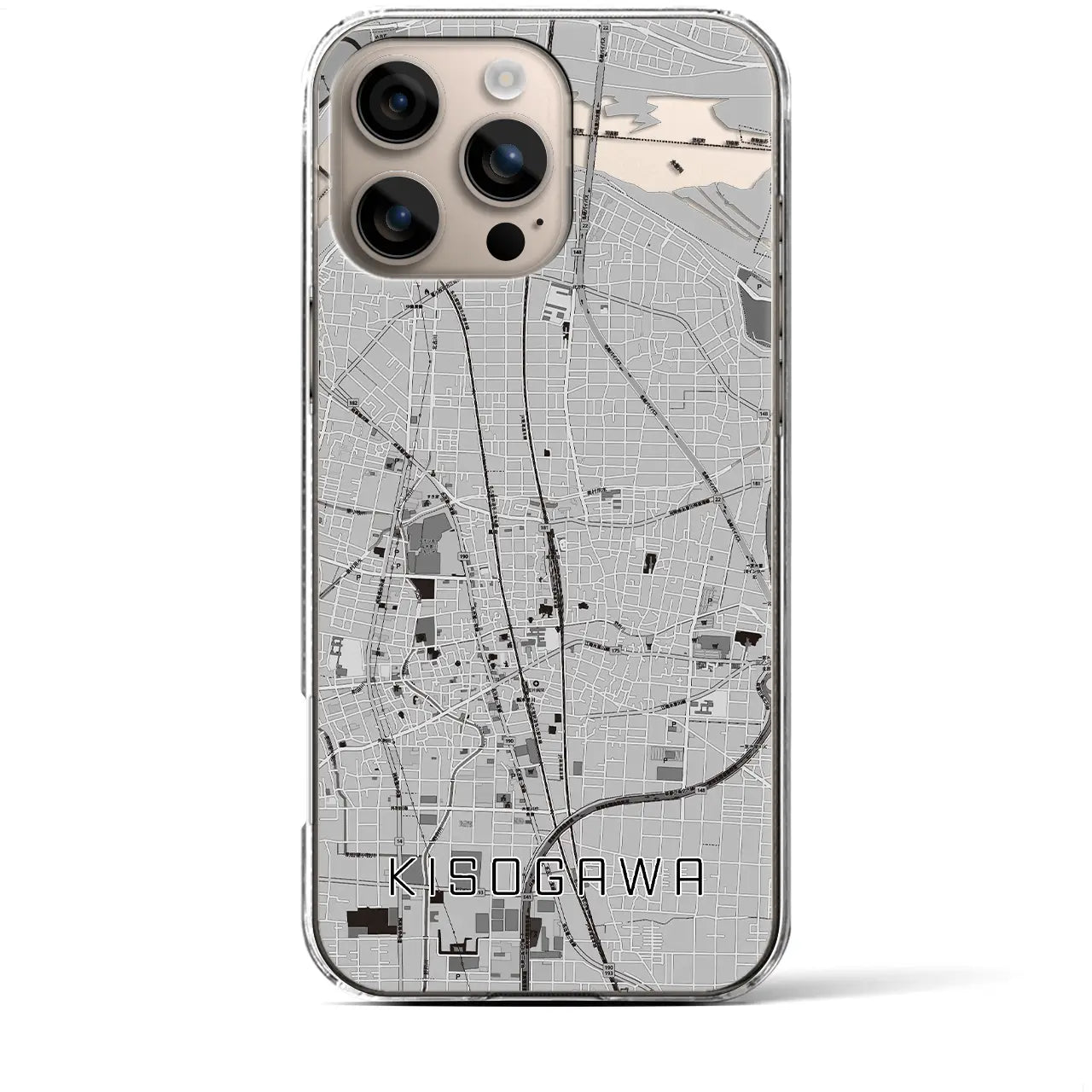 【木曽川（愛知県）】地図柄iPhoneケース（クリアタイプ）