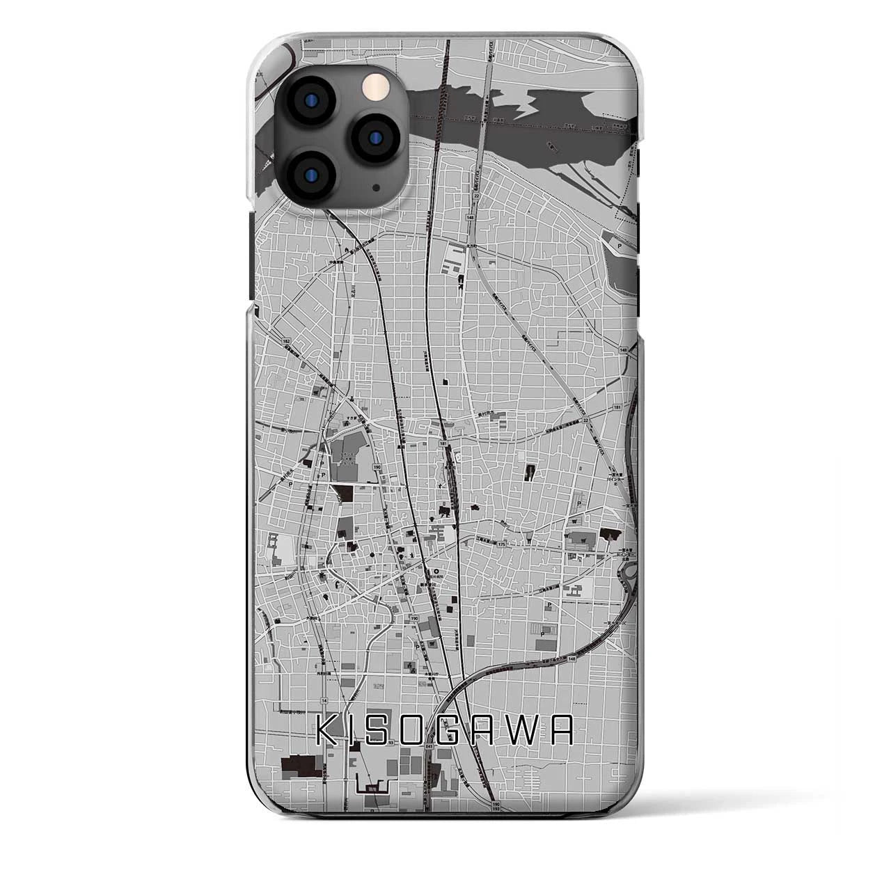 【木曽川（愛知県）】地図柄iPhoneケース（クリアタイプ）