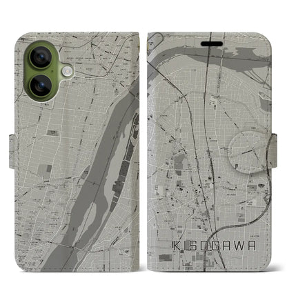 【木曽川（愛知県）】地図柄iPhoneケース（手帳タイプ）
