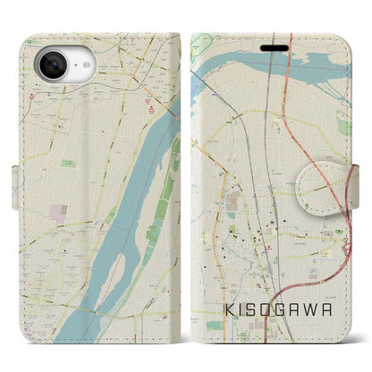 【木曽川（愛知県）】地図柄iPhoneケース（手帳タイプ）