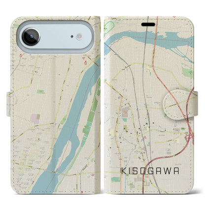 【木曽川（愛知県）】地図柄iPhoneケース（手帳タイプ）