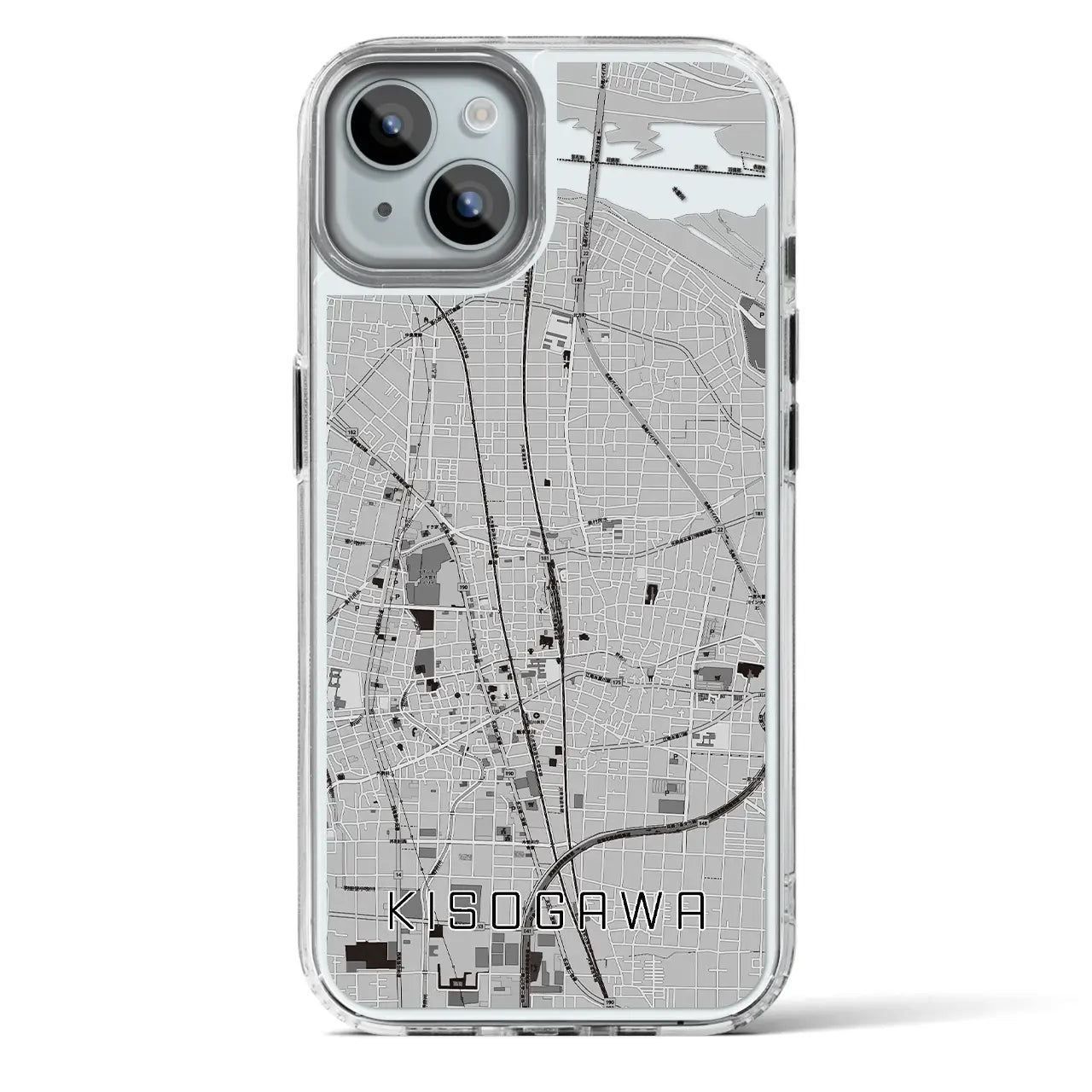 【木曽川（愛知県）】地図柄iPhoneケース（MagSafeタイプ）