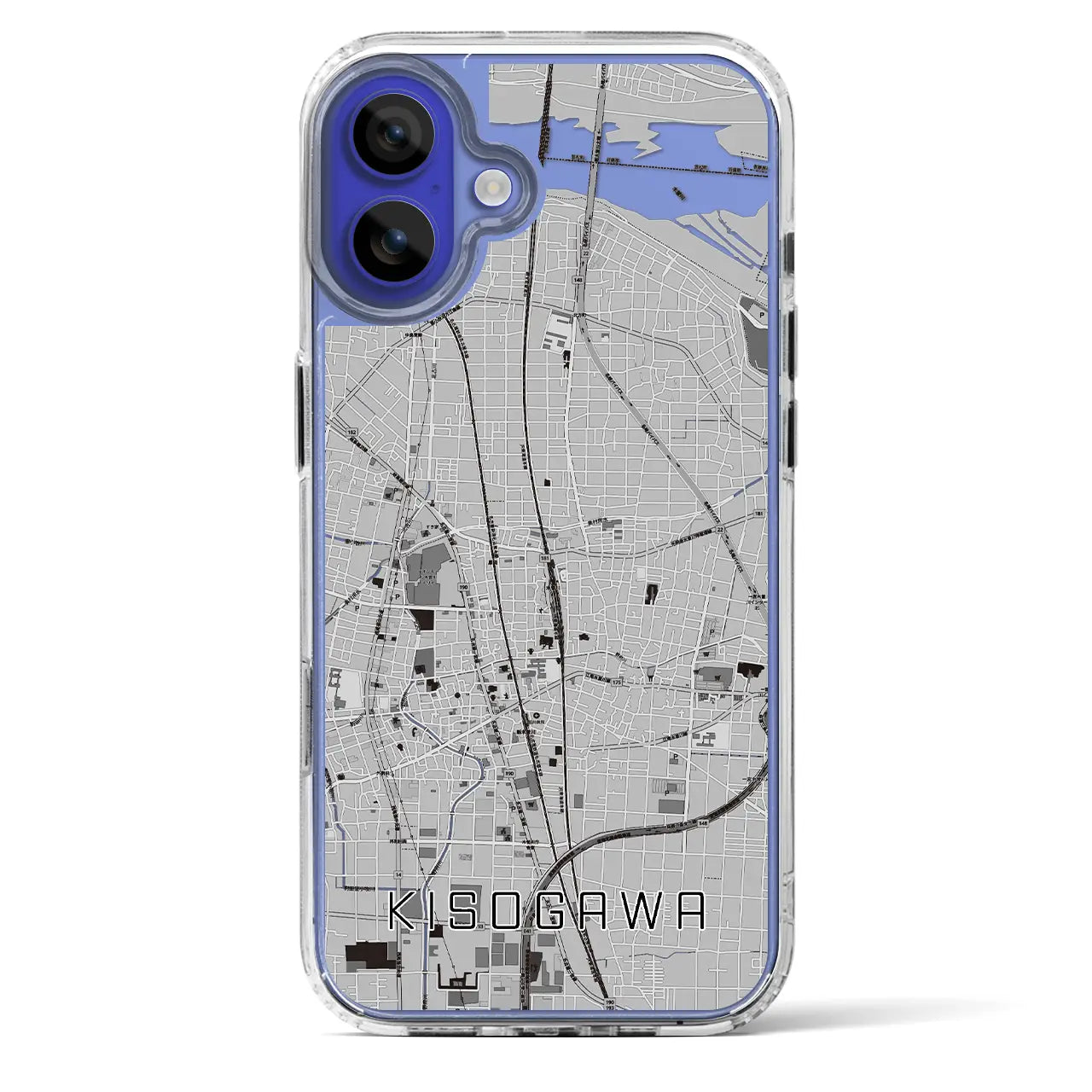 【木曽川（愛知県）】地図柄iPhoneケース（MagSafeタイプ）