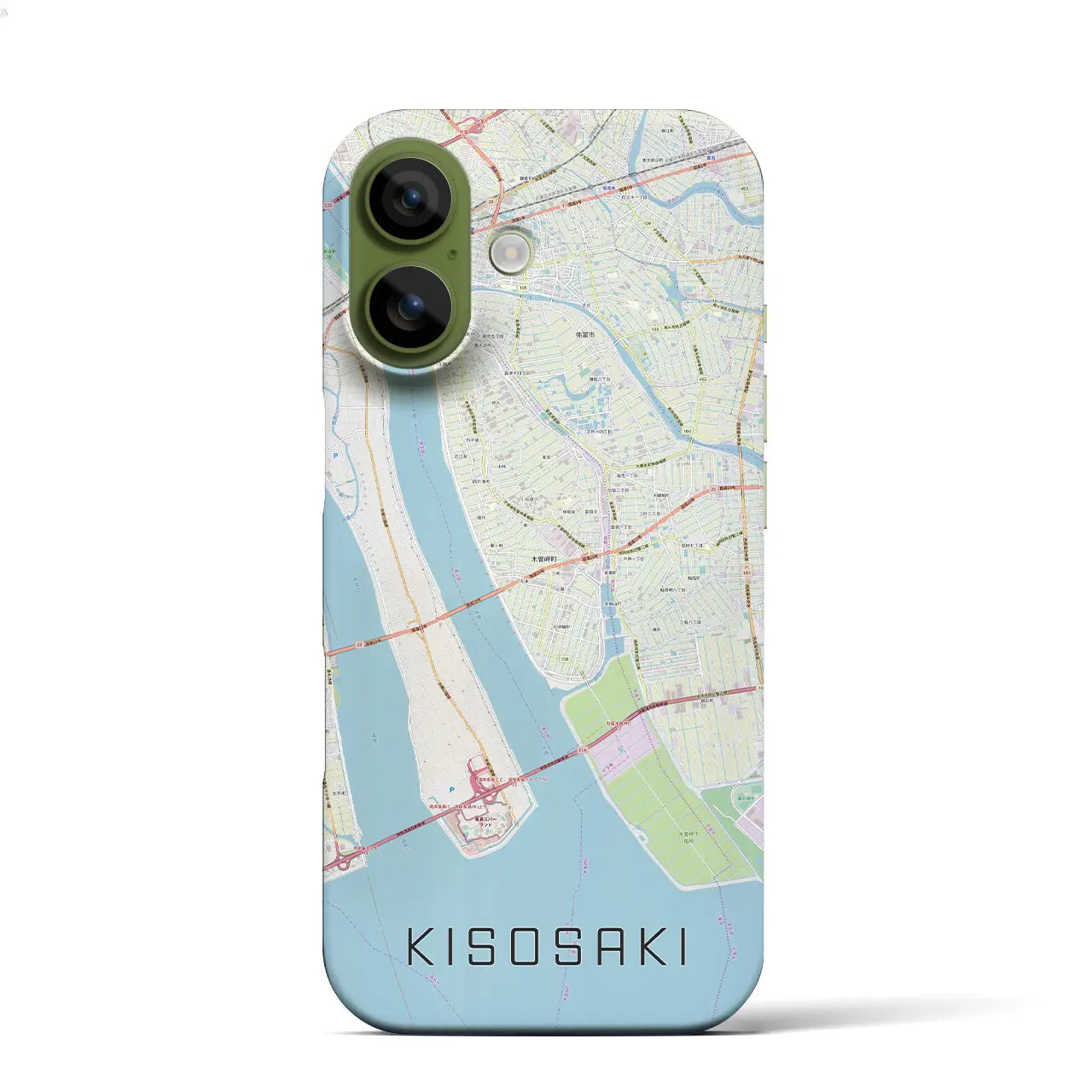 【木曽岬（三重県）】地図柄iPhoneケース（バックカバータイプ）