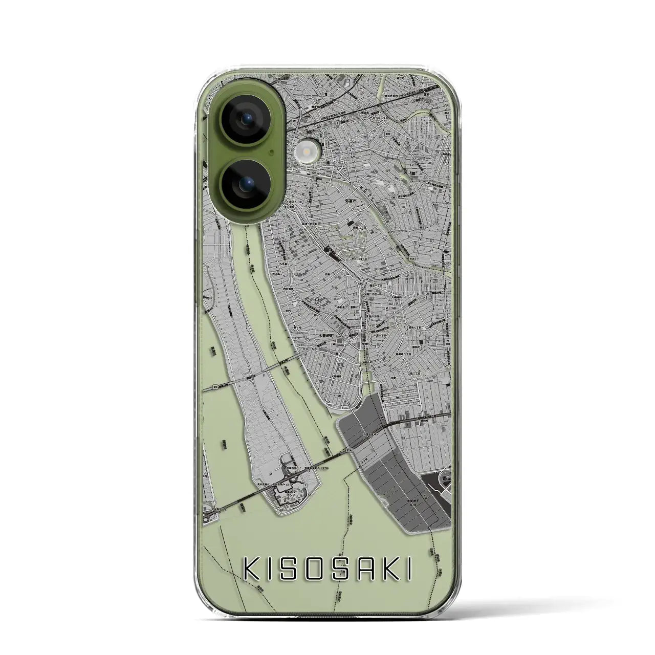 【木曽岬（三重県）】地図柄iPhoneケース（クリアタイプ）