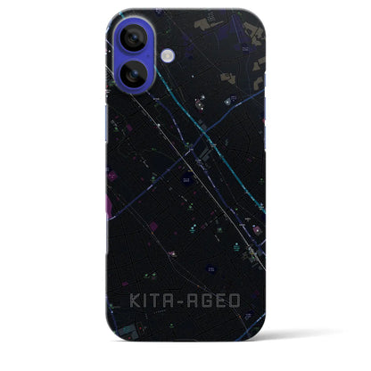 【北上尾（埼玉県）】地図柄iPhoneケース（バックカバータイプ）