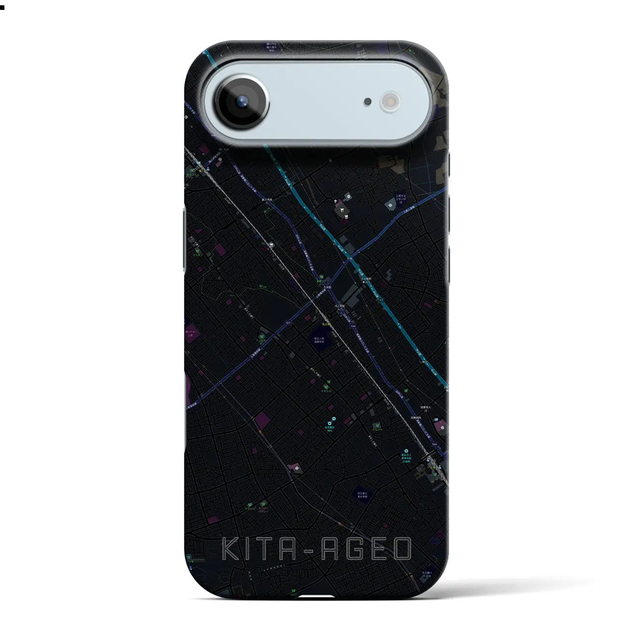 【北上尾（埼玉県）】地図柄iPhoneケース（バックカバータイプ）