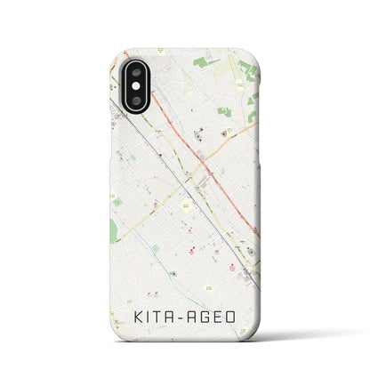 【北上尾（埼玉県）】地図柄iPhoneケース（バックカバータイプ）