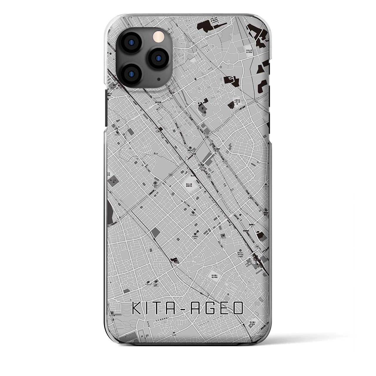 【北上尾（埼玉県）】地図柄iPhoneケース（クリアタイプ）