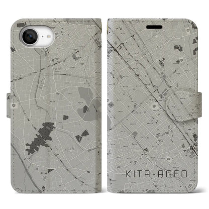 【北上尾（埼玉県）】地図柄iPhoneケース（手帳タイプ）