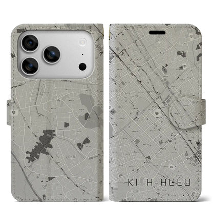 【北上尾（埼玉県）】地図柄iPhoneケース（手帳タイプ）