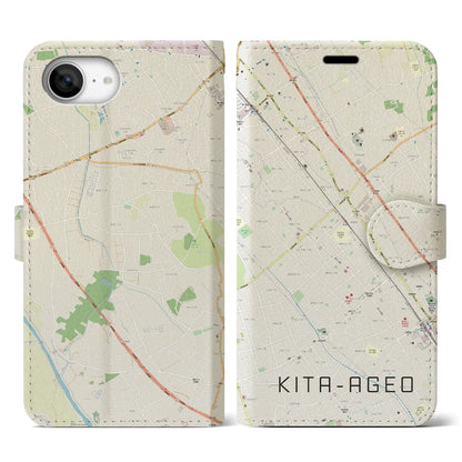 【北上尾（埼玉県）】地図柄iPhoneケース（手帳タイプ）