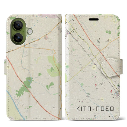 【北上尾（埼玉県）】地図柄iPhoneケース（手帳タイプ）