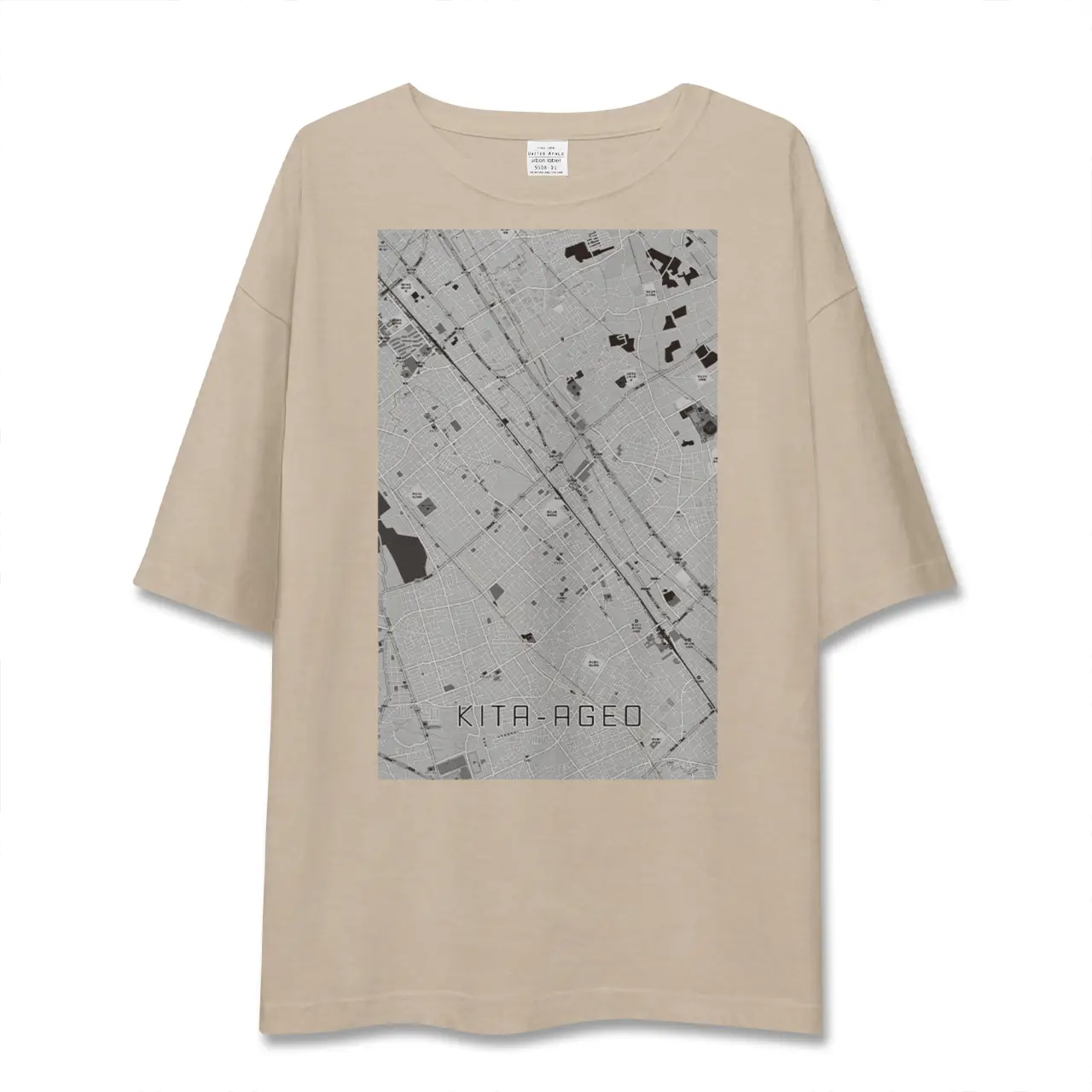 【北上尾（埼玉県）】地図柄ビッグシルエットTシャツ