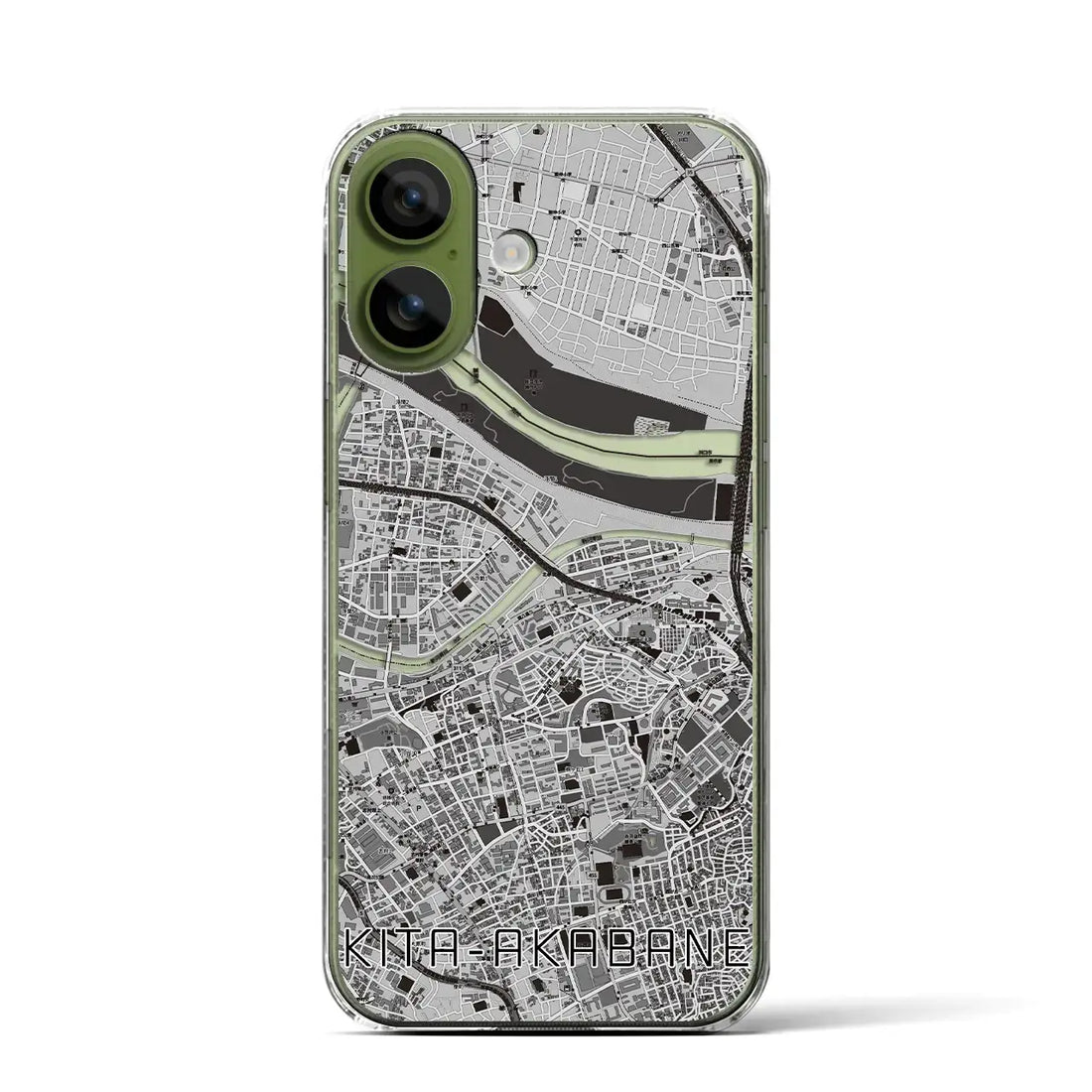 【北赤羽（東京都）】地図柄iPhoneケース（クリアタイプ）モノトーン・iPhone 17 Pro Max 用
