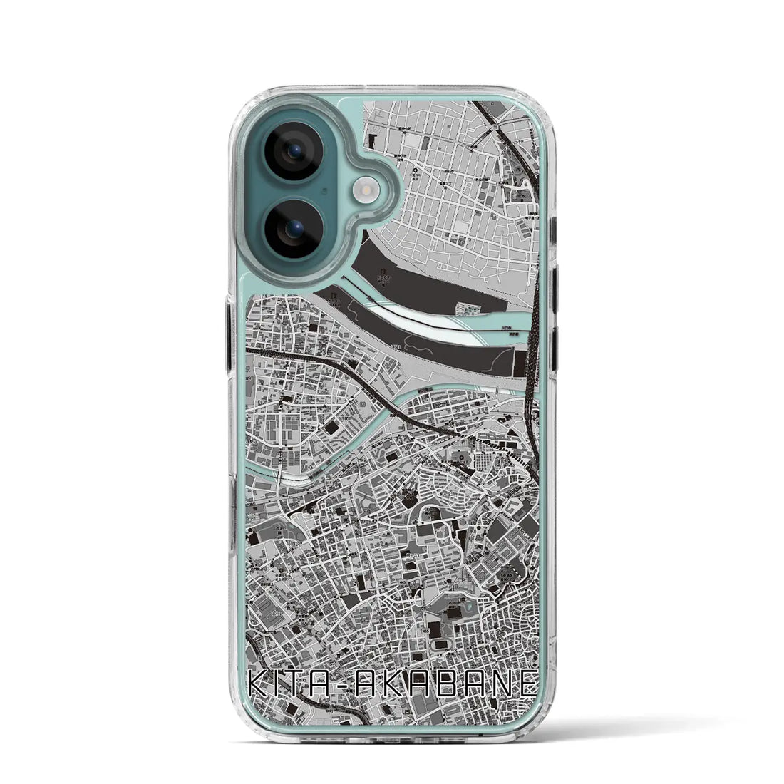【北赤羽（東京都）】地図柄iPhoneケース（MagSafeタイプ）モノトーン・iPhone 16 Pro 用