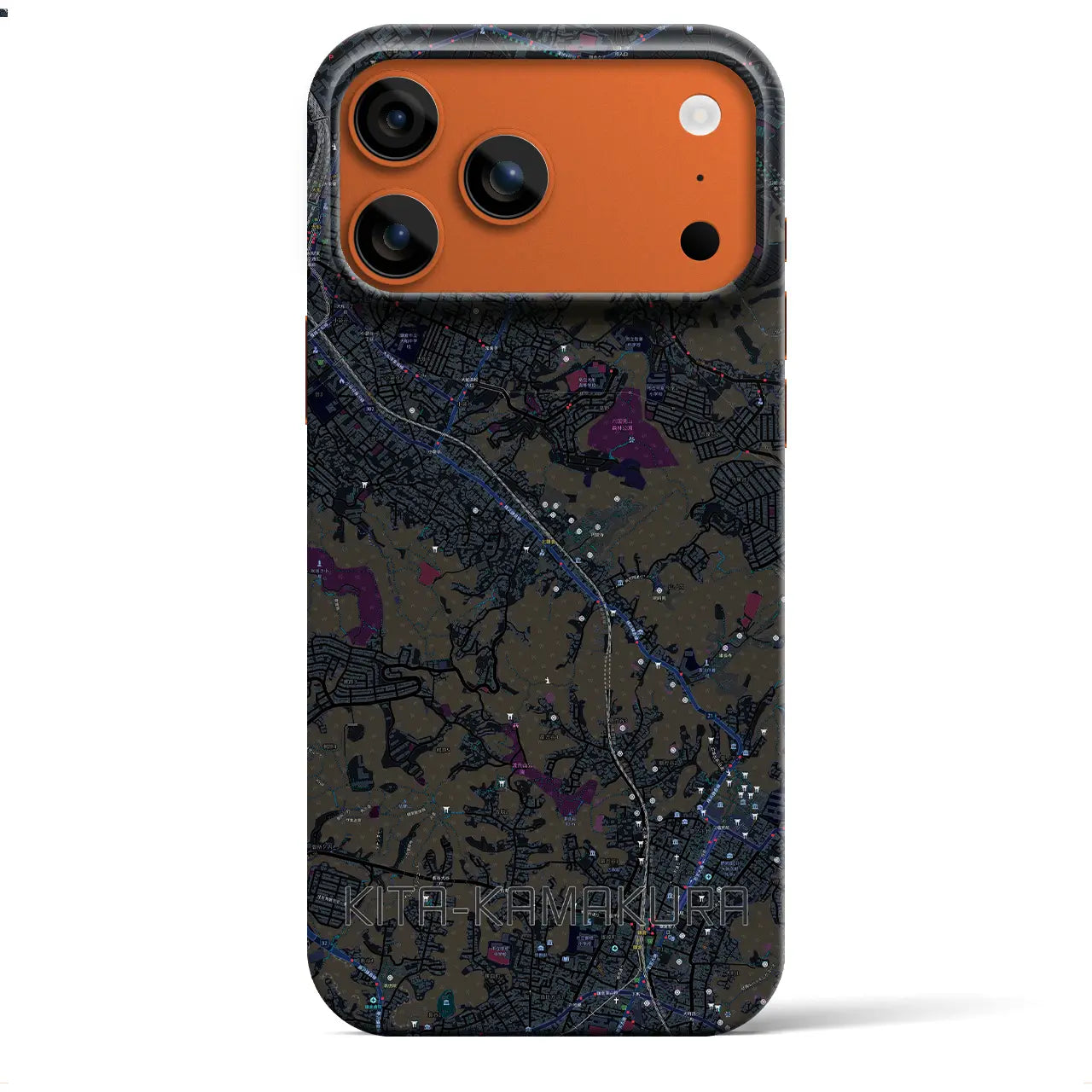 【北鎌倉（神奈川県）】地図柄iPhoneケース（バックカバータイプ）