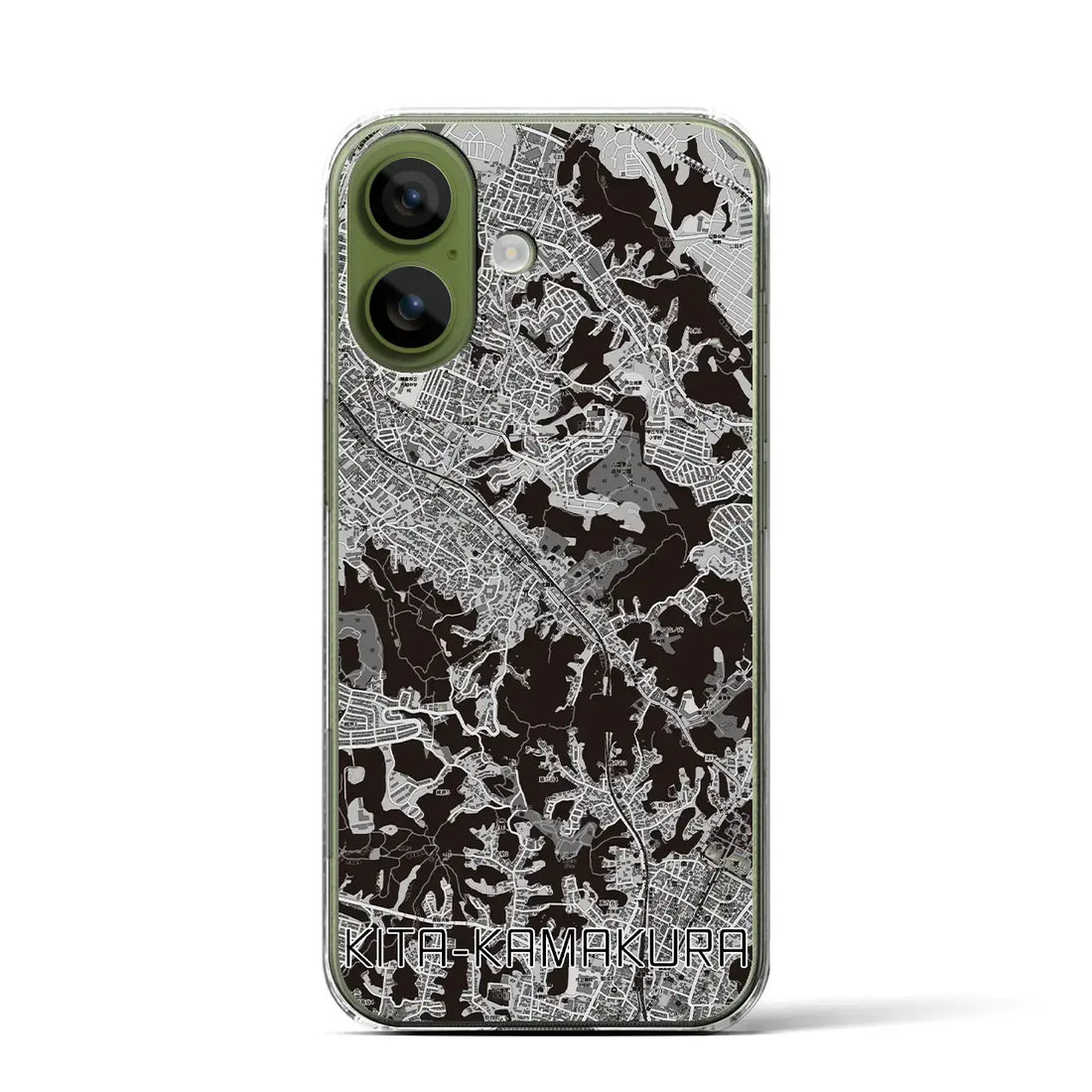 【北鎌倉(神奈川県)】地図柄iPhoneケース(クリアタイプ)モノトーン・iPhone 17 Pro Max 用