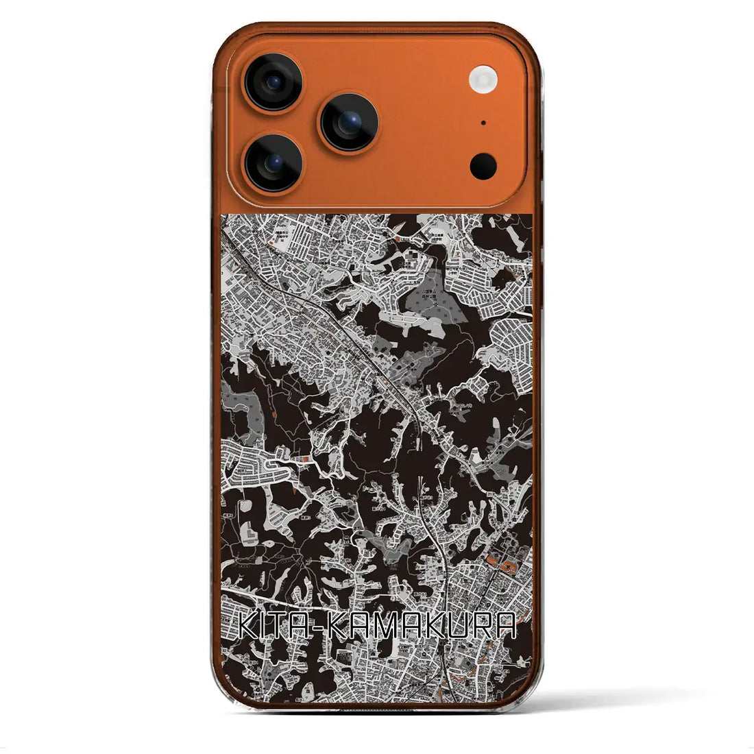 【北鎌倉(神奈川県)】地図柄iPhoneケース(クリアタイプ)モノトーン・iPhone 17 Pro Max 用