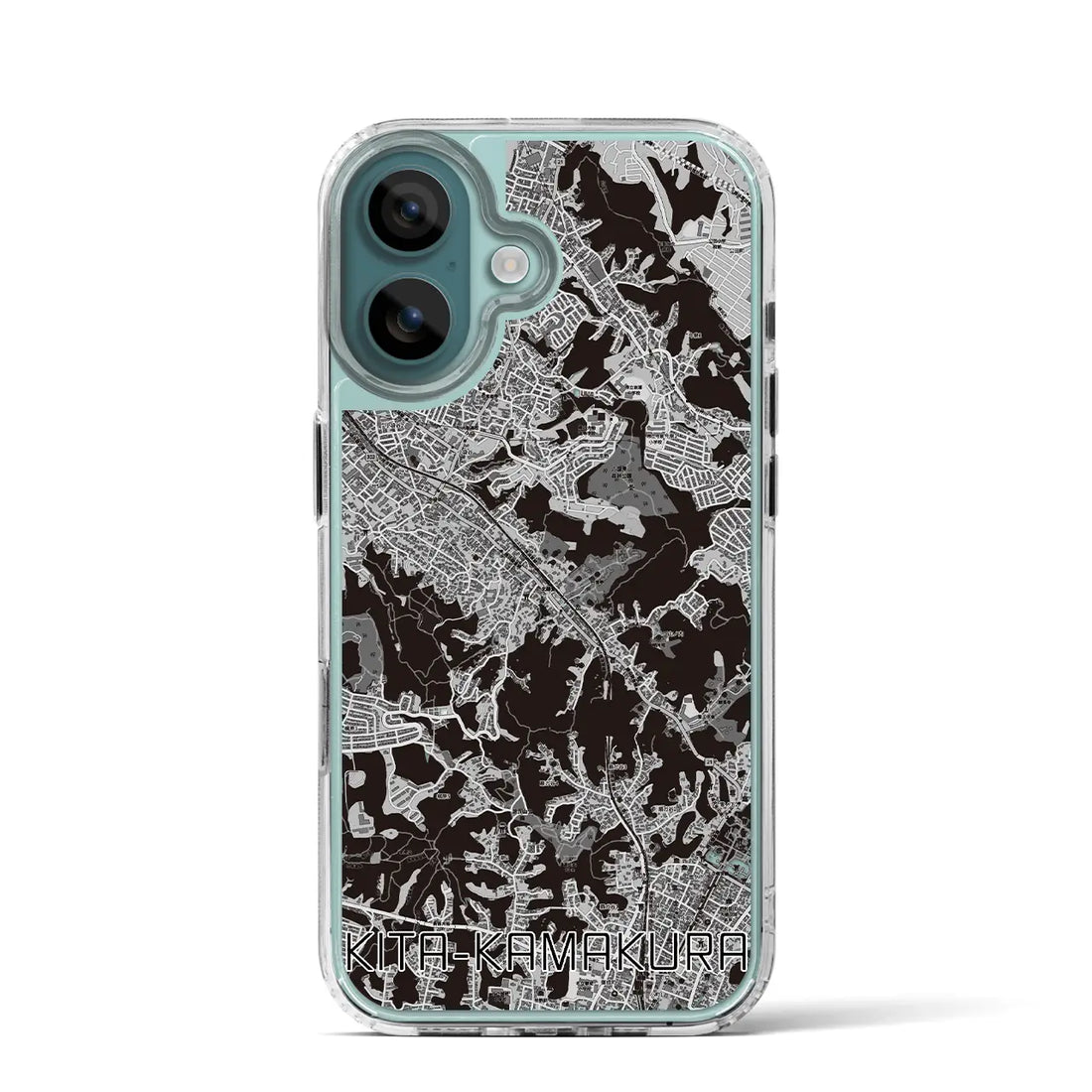 【北鎌倉（神奈川県）】地図柄iPhoneケース（MagSafeタイプ）モノトーン・iPhone 16 Pro 用