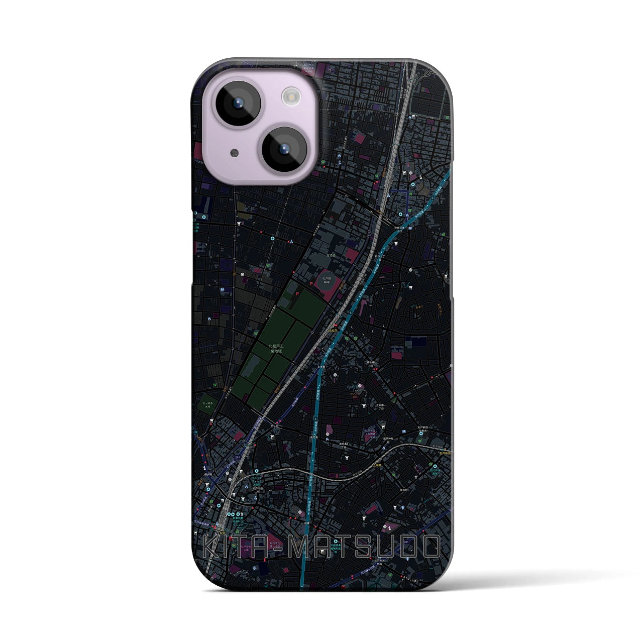 【北松戸（千葉県）】地図柄iPhoneケース（バックカバータイプ）