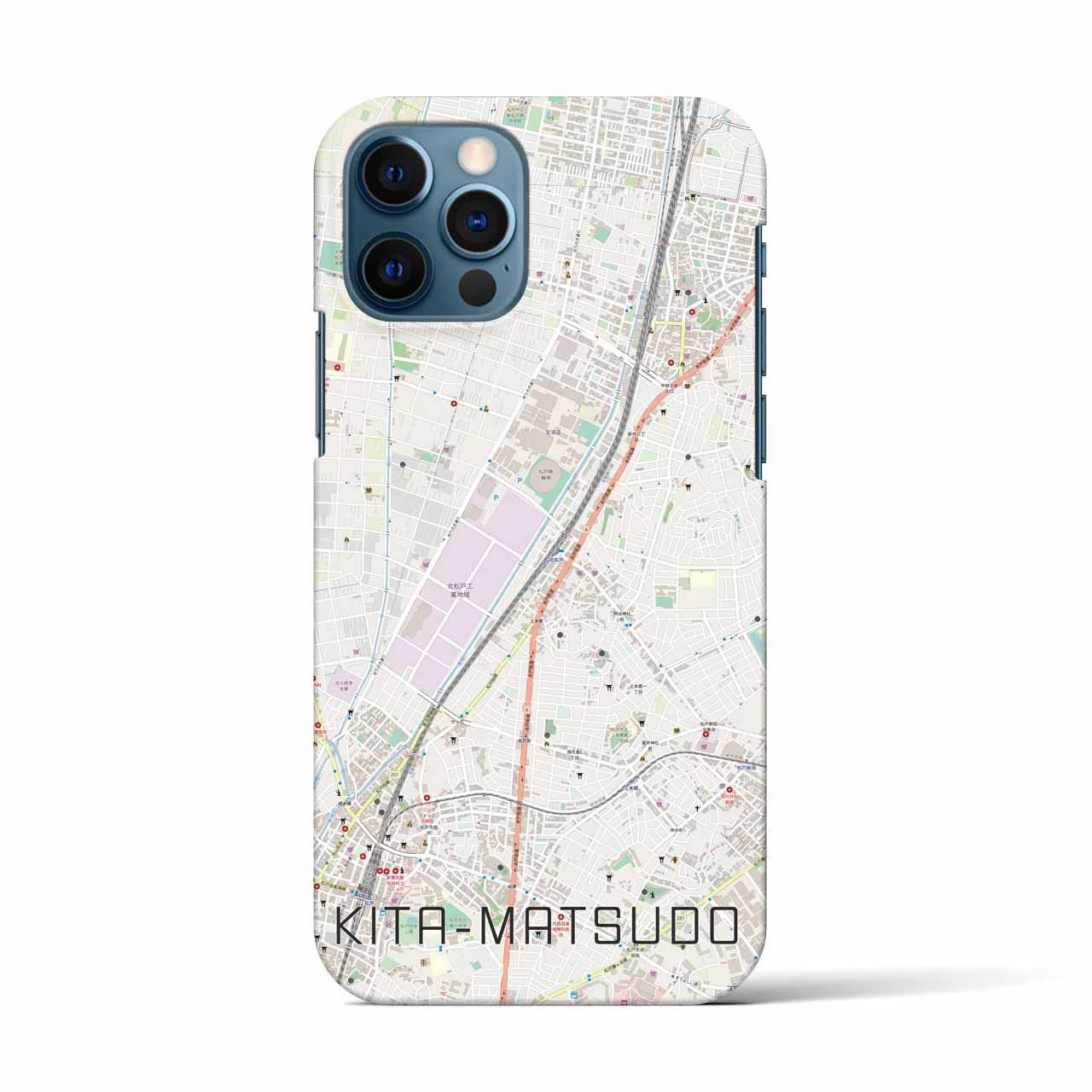 【北松戸（千葉県）】地図柄iPhoneケース（バックカバータイプ）