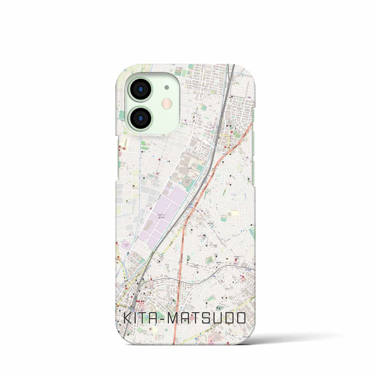 【北松戸（千葉県）】地図柄iPhoneケース（バックカバータイプ）