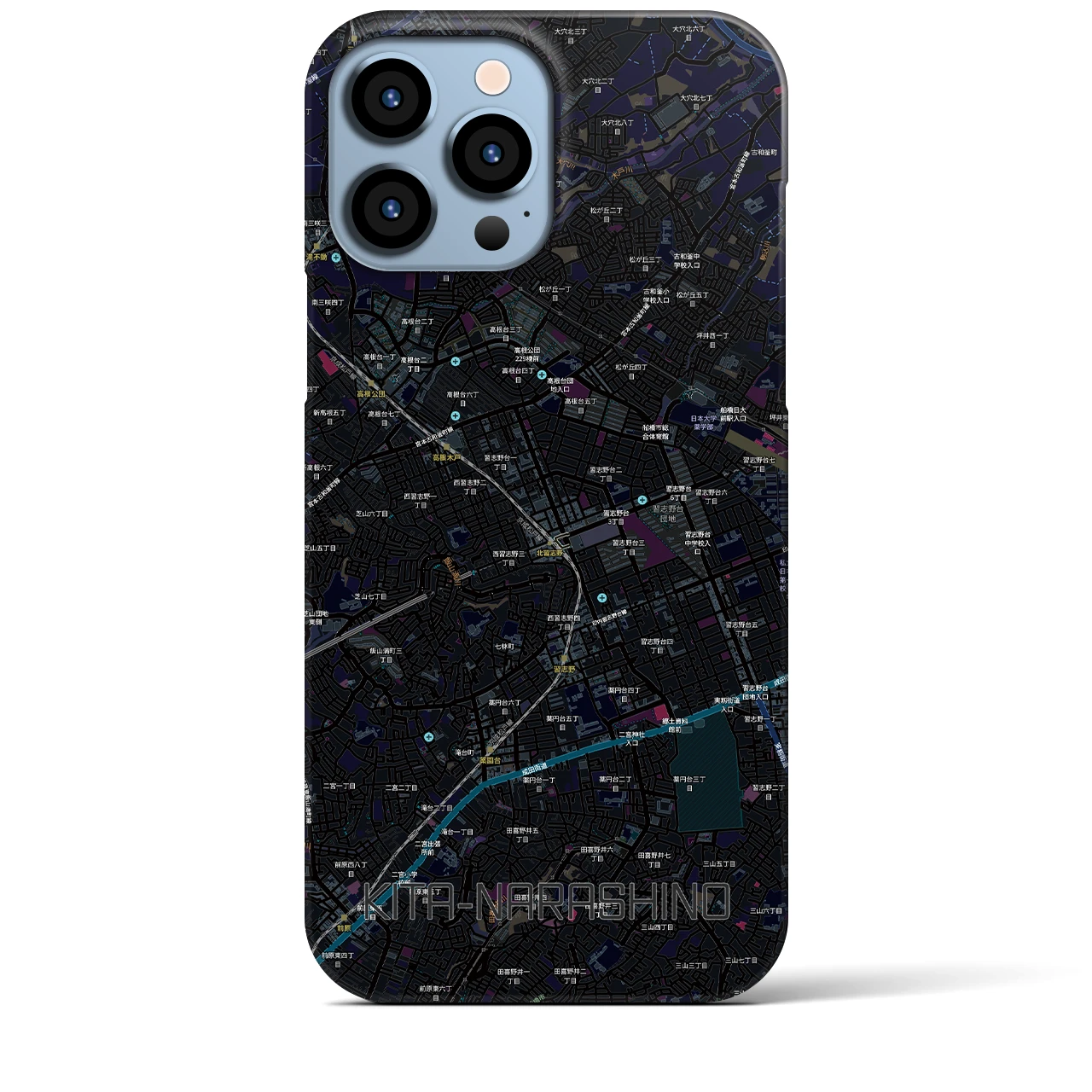 【北習志野（千葉県）】地図柄iPhoneケース（バックカバータイプ）