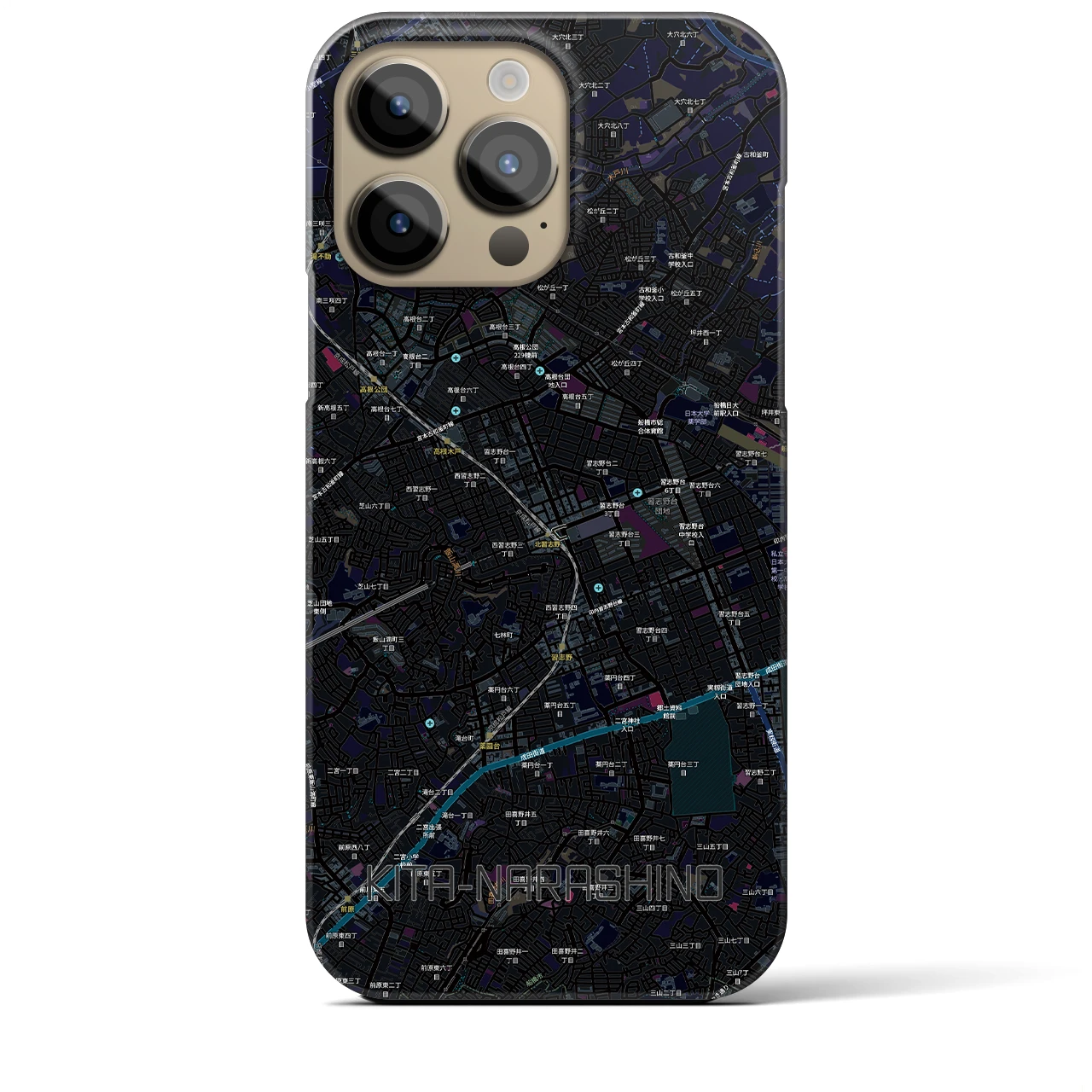 【北習志野（千葉県）】地図柄iPhoneケース（バックカバータイプ）