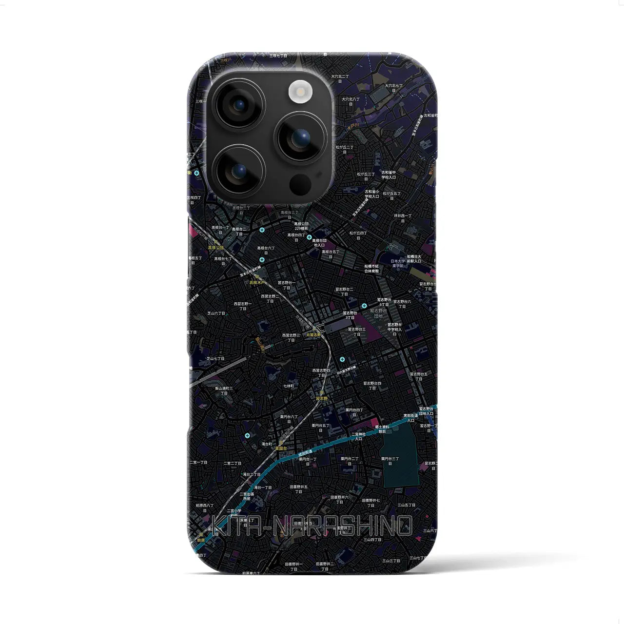 【北習志野（千葉県）】地図柄iPhoneケース（バックカバータイプ）