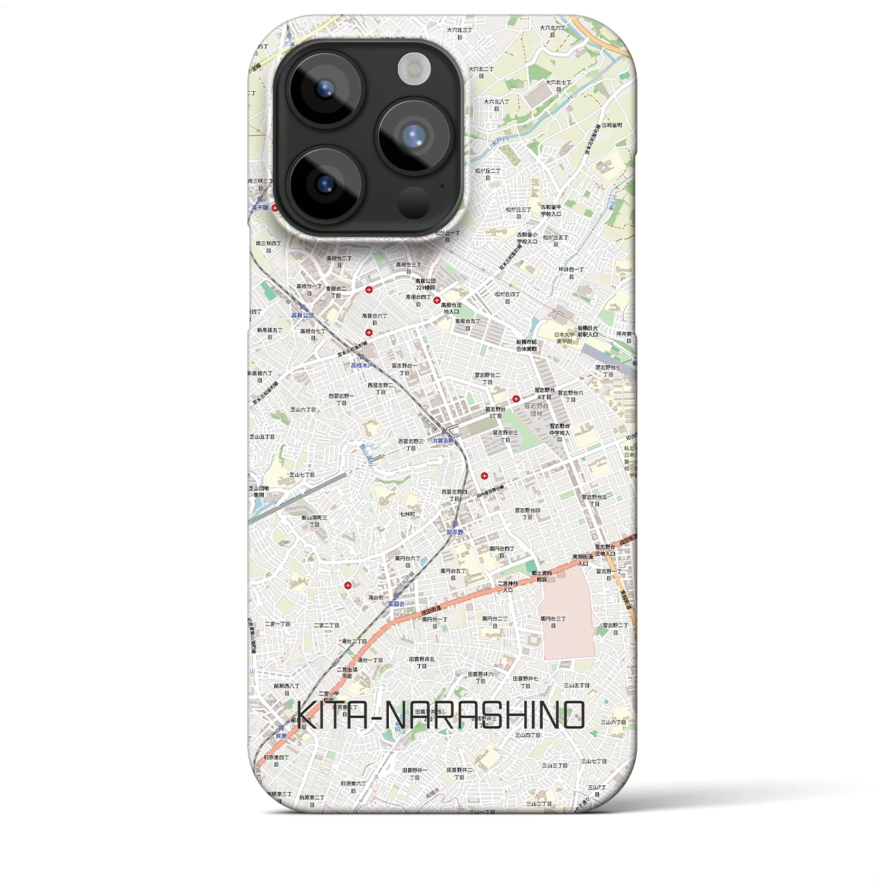 【北習志野（千葉県）】地図柄iPhoneケース（バックカバータイプ）