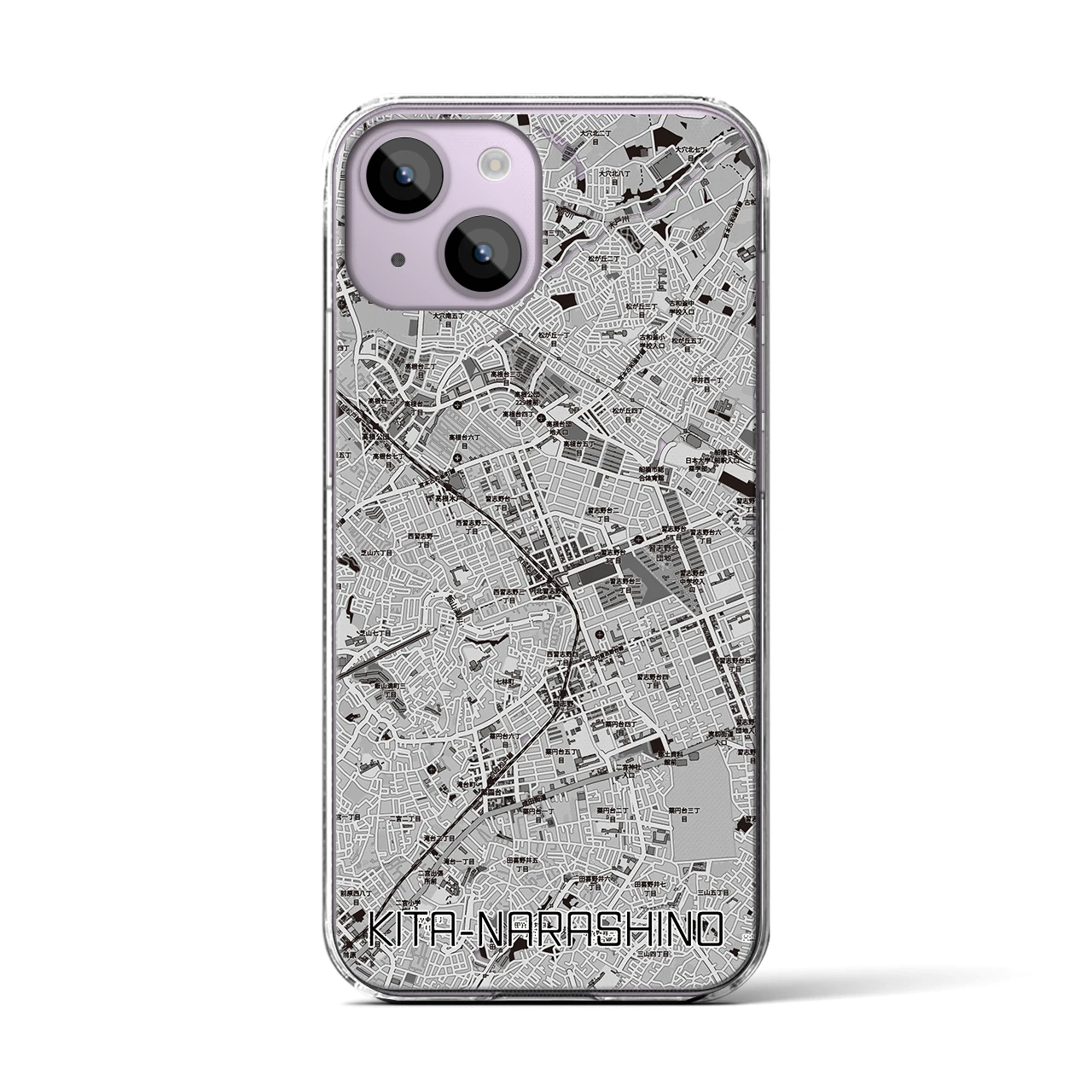 【北習志野（千葉県）】地図柄iPhoneケース（クリアタイプ）