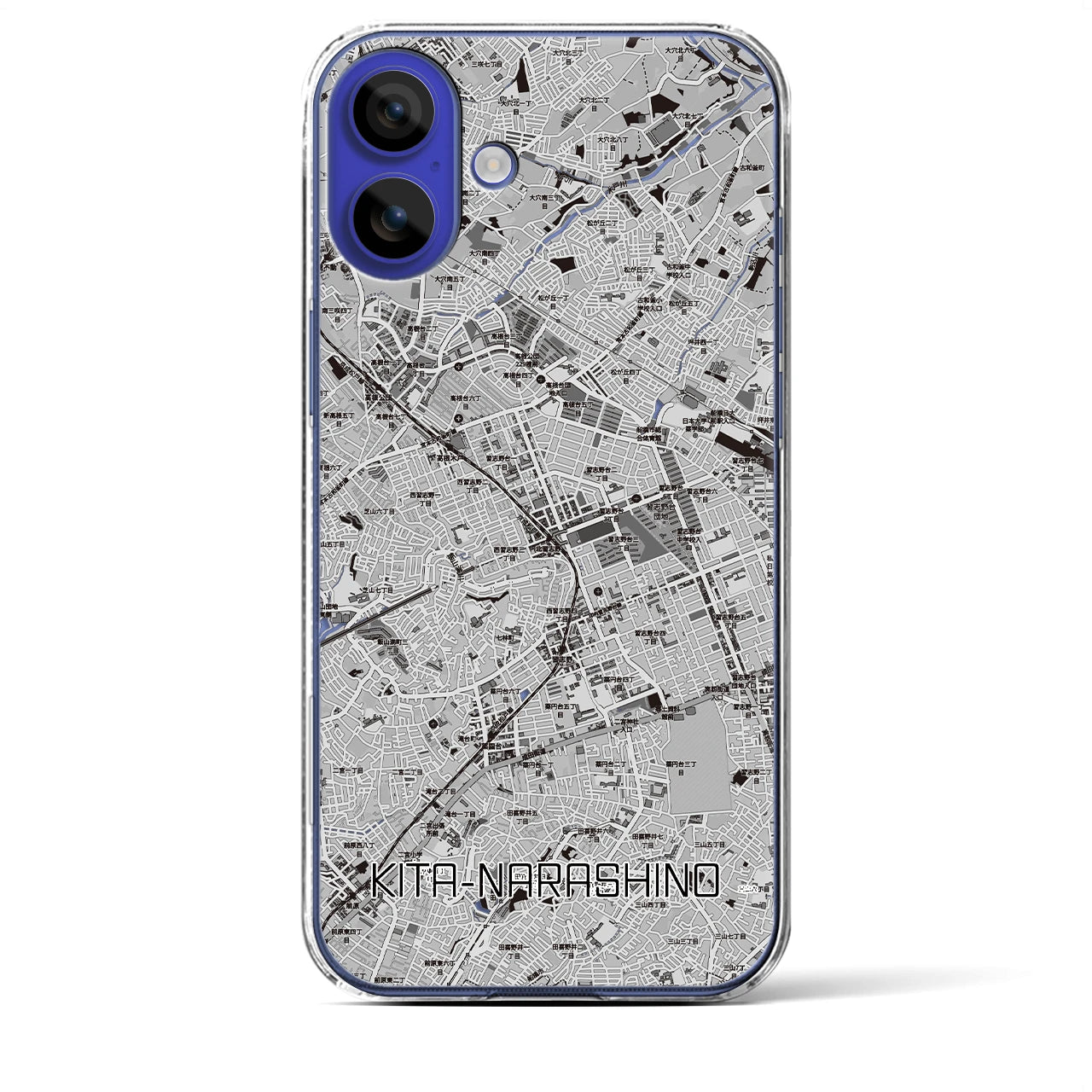 【北習志野（千葉県）】地図柄iPhoneケース（クリアタイプ）