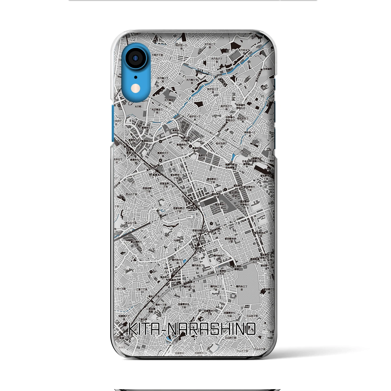 【北習志野（千葉県）】地図柄iPhoneケース（クリアタイプ）