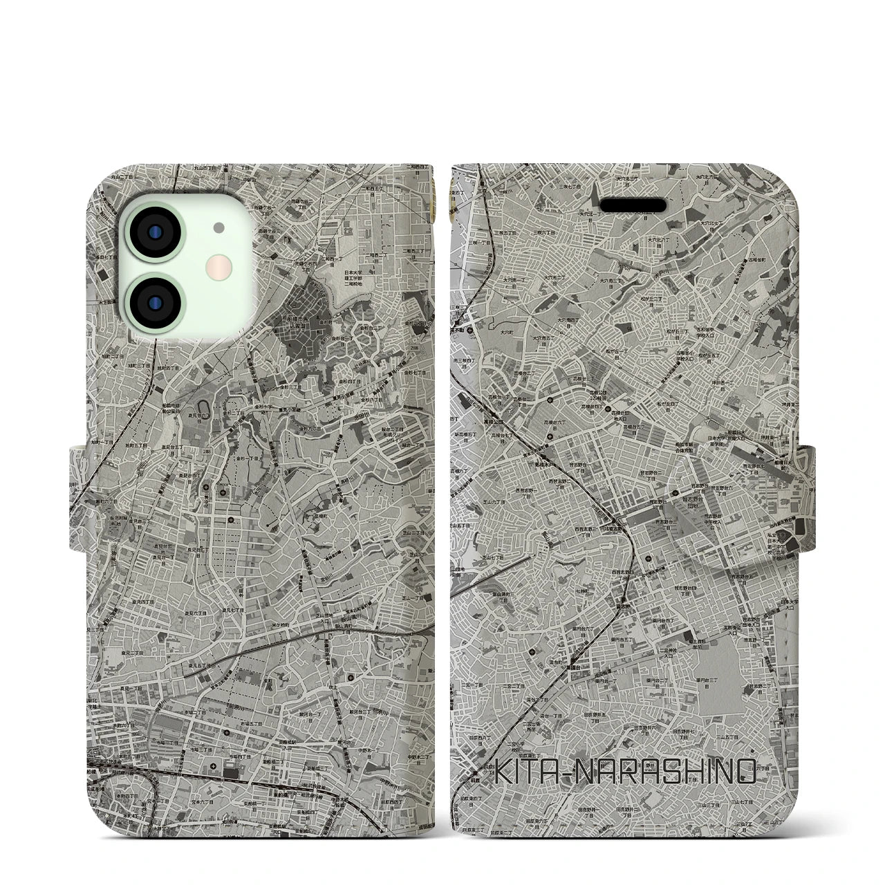 【北習志野（千葉県）】地図柄iPhoneケース（手帳タイプ）