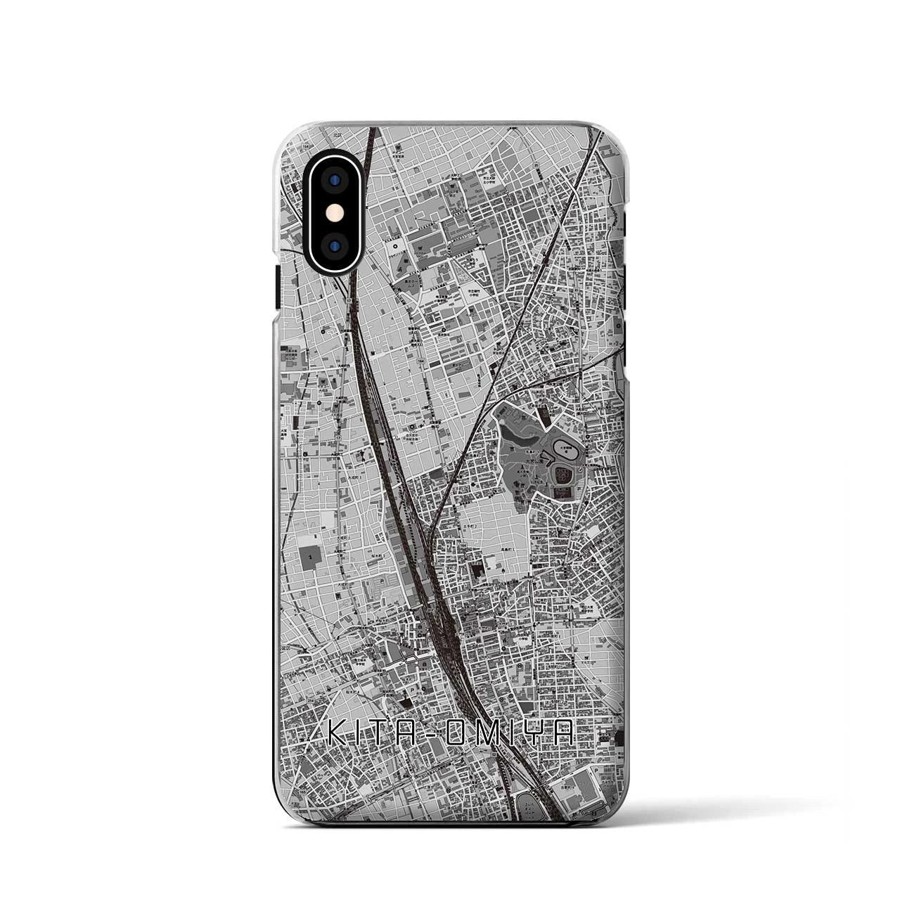 【北大宮（埼玉県）】地図柄iPhoneケース（クリアタイプ）モノトーン・iPhone XS / X 用