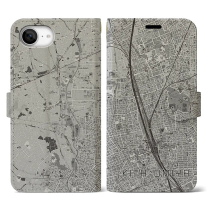 【北大宮（埼玉県）】地図柄iPhoneケース（手帳タイプ）