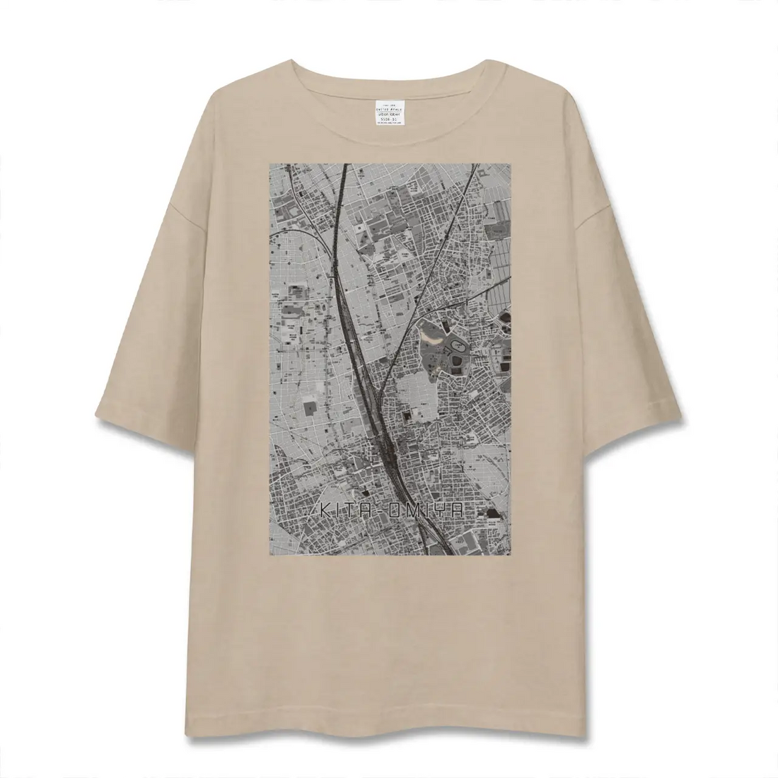 【北大宮（埼玉県）】地図柄ビッグシルエットTシャツ