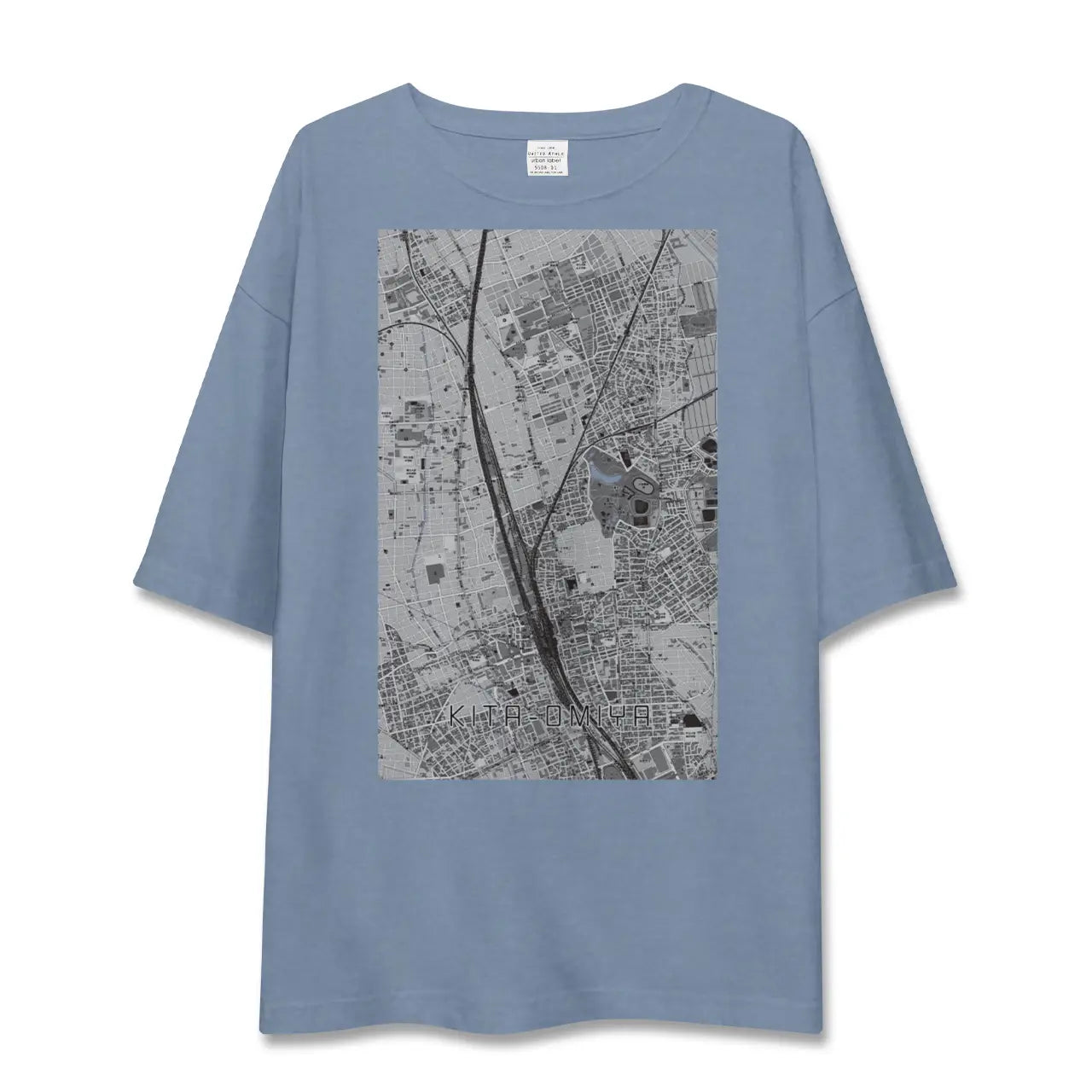 【北大宮（埼玉県）】地図柄ビッグシルエットTシャツ