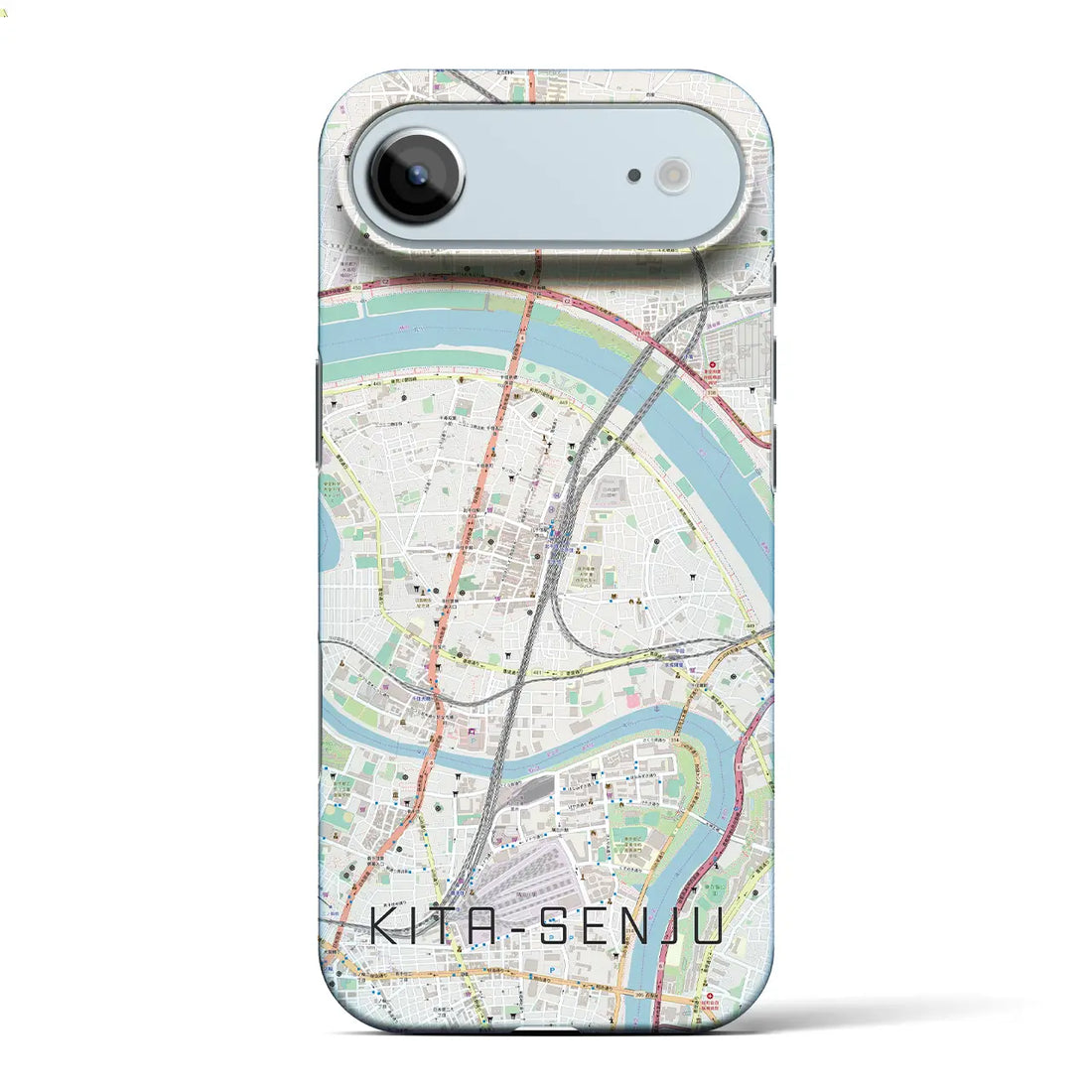 【北千住(東京都)】地図柄iPhoneケース(バックカバータイプ)ブラック・iPhone 17 Pro Max 用