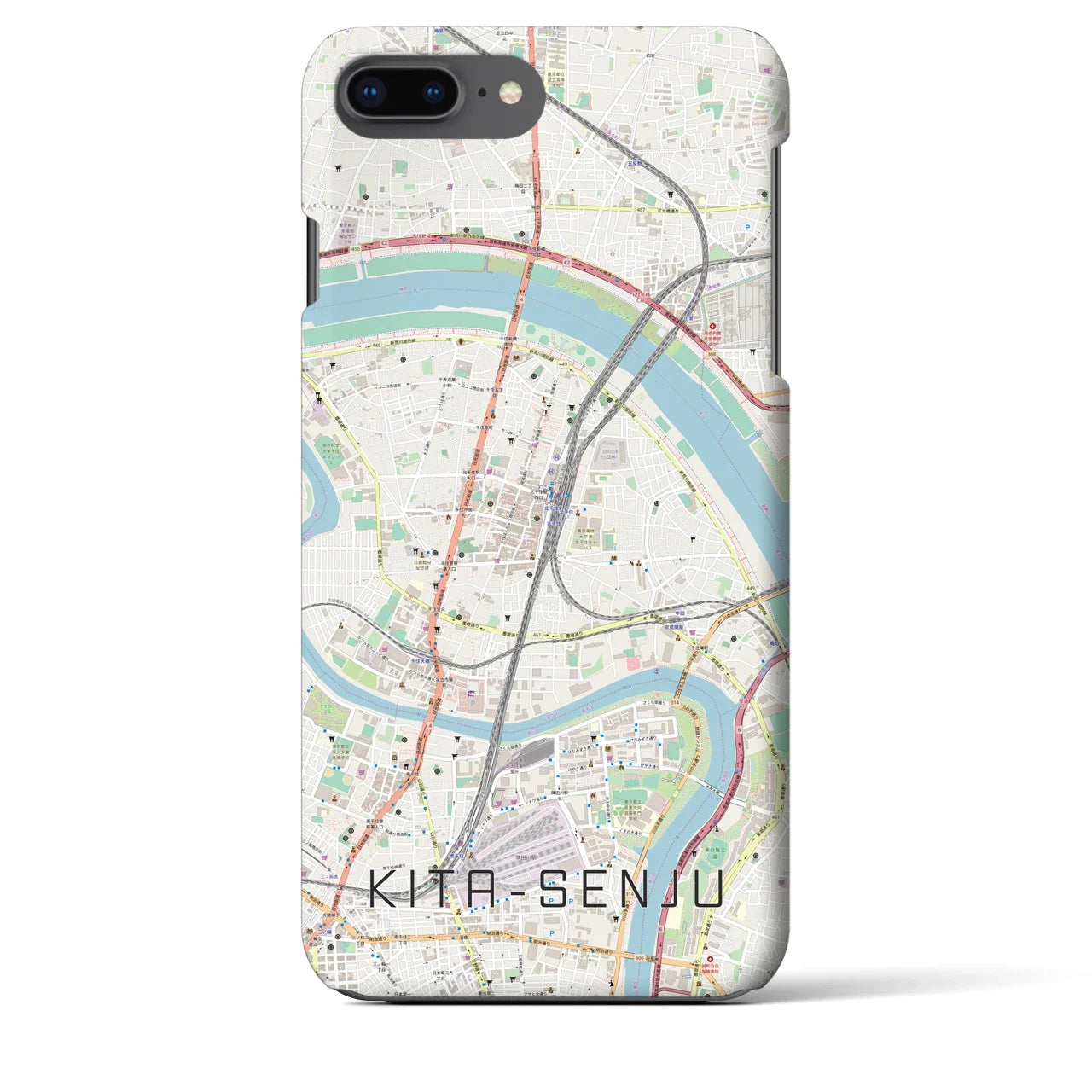 【北千住（東京都）】地図柄iPhoneケース（バックカバータイプ）