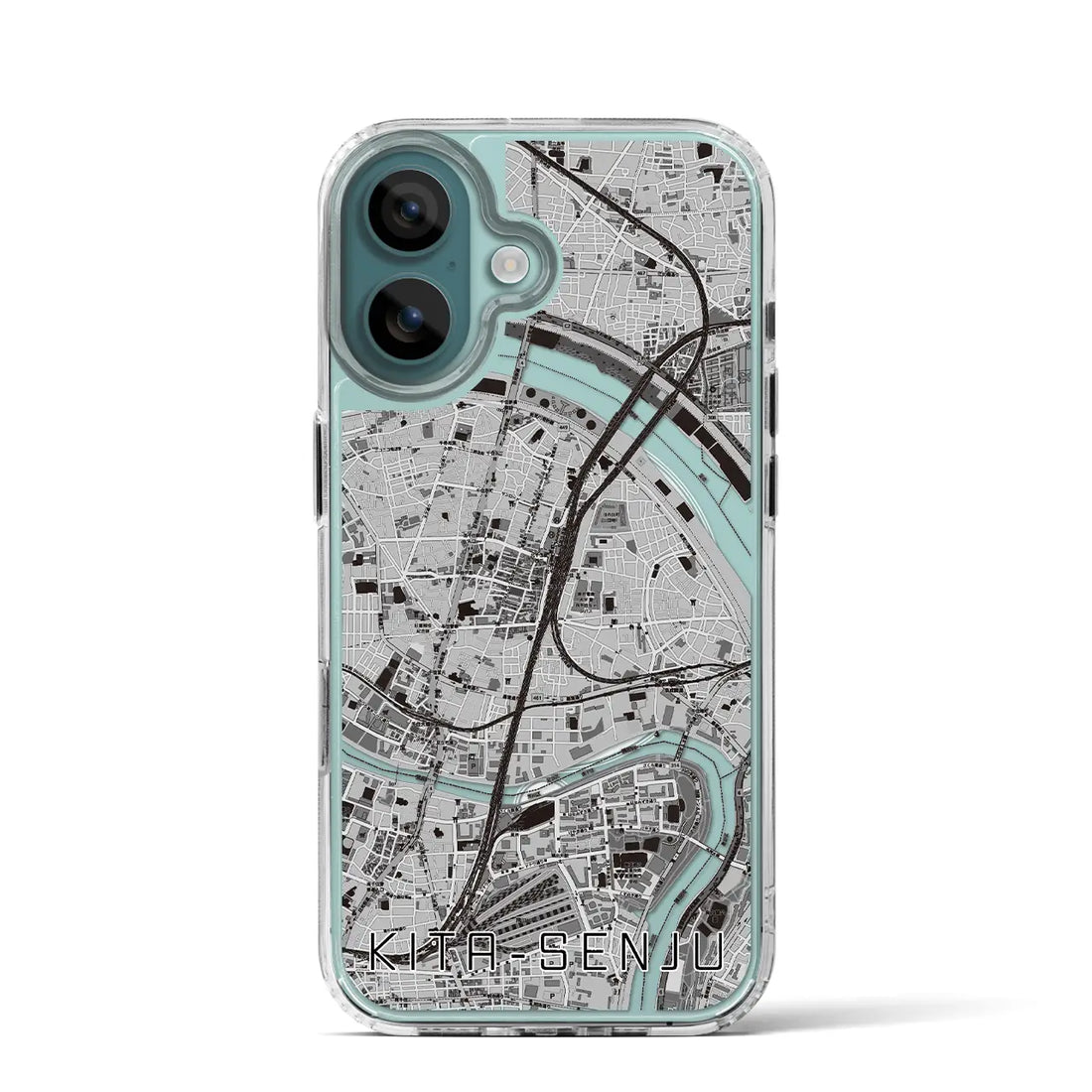 【北千住（東京都）】地図柄iPhoneケース（MagSafeタイプ）モノトーン・iPhone 16 Pro 用
