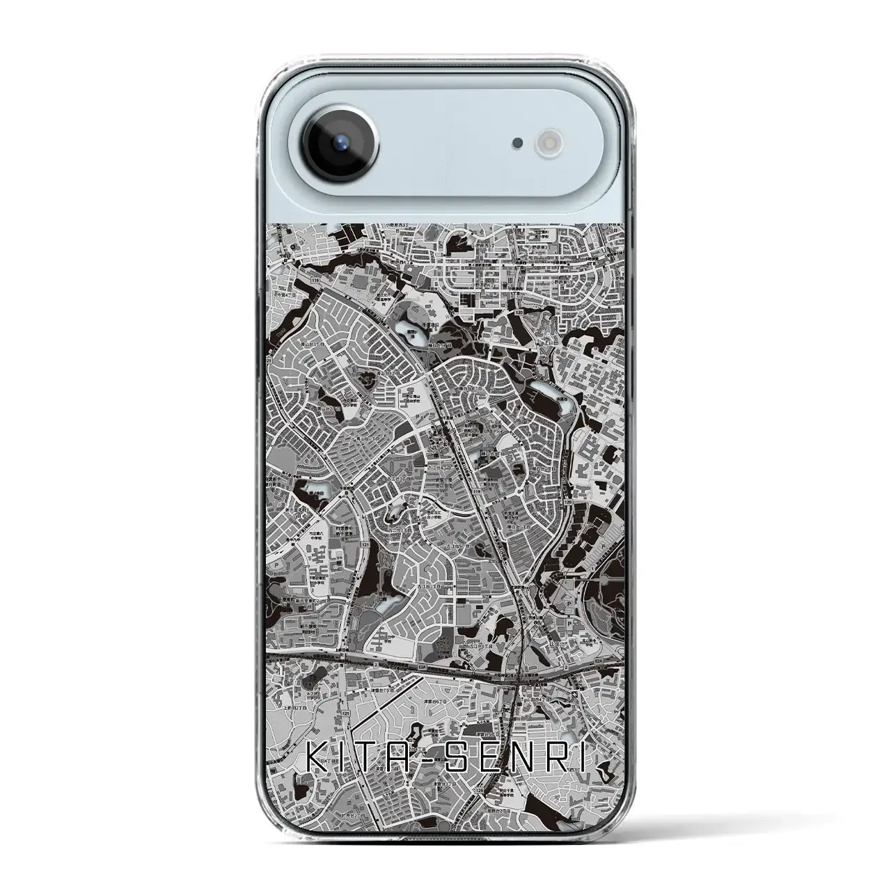 【北千里（大阪府）】地図柄iPhoneケース（クリアタイプ）